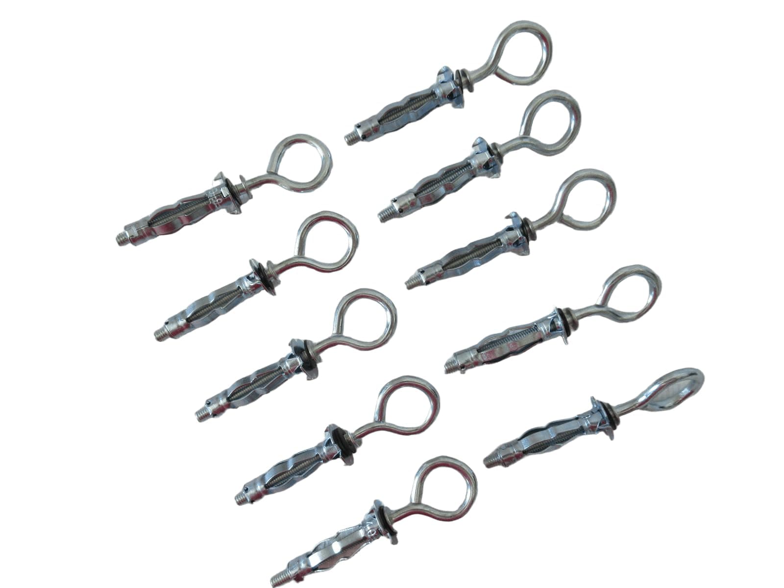 TOPZONE Screw Hook with Anchor, 4x32mm, Zinc Plated Steel, Heavy Duty Wall Mounting Hooks, 10 Pack