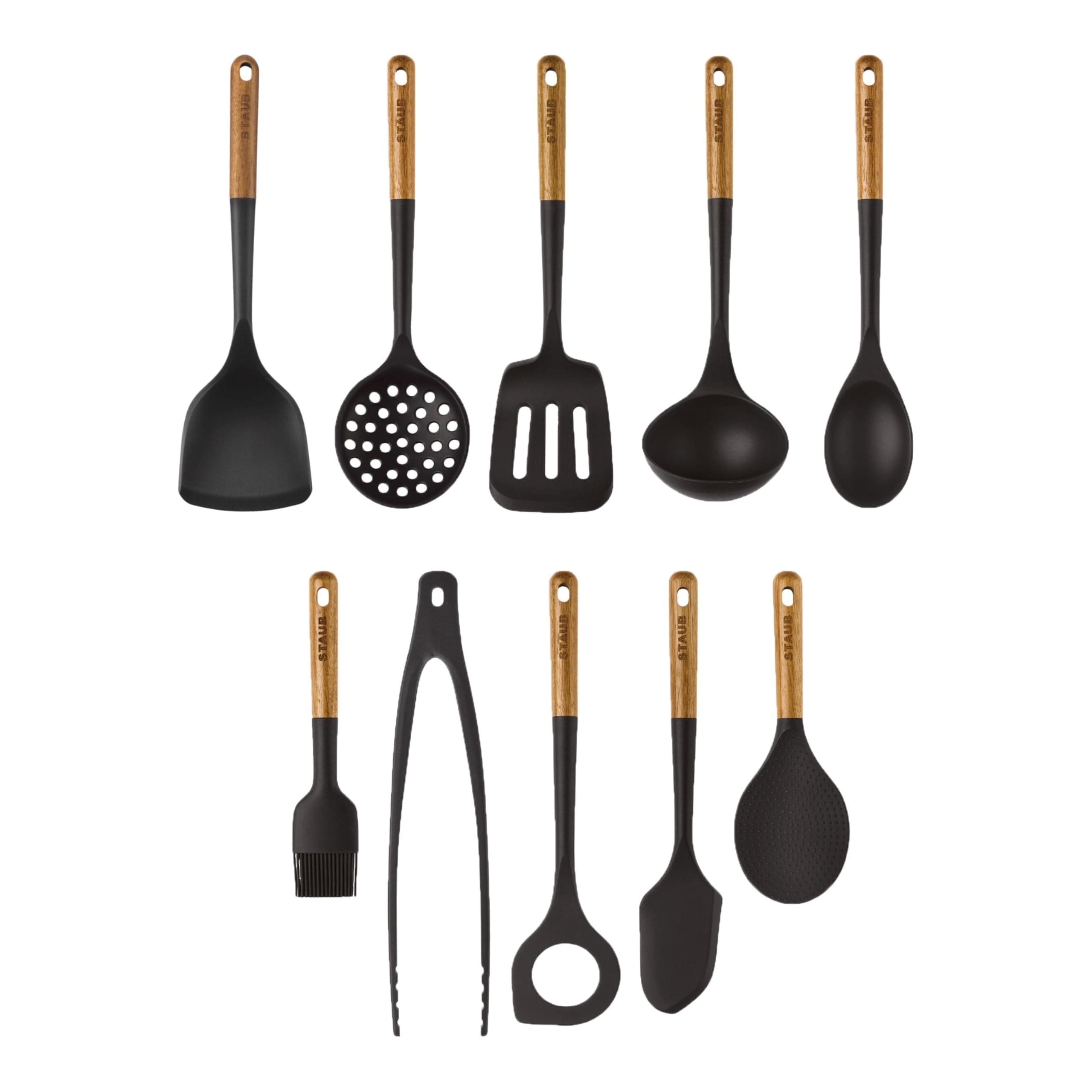 STAUB 40503-120 Matte Black 10 Piece Utensil Set