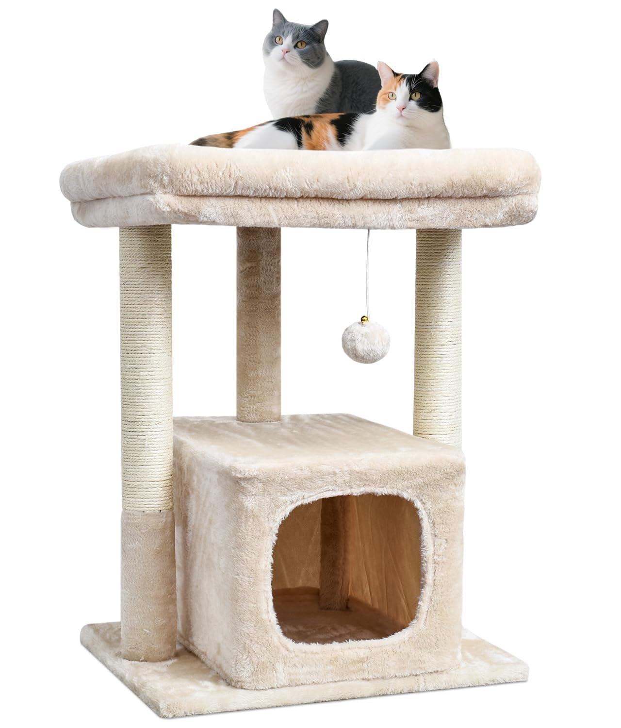 SYANDLVY 27" Cat Tree for Indoor Cats, Activity Tower with Scratching Posts