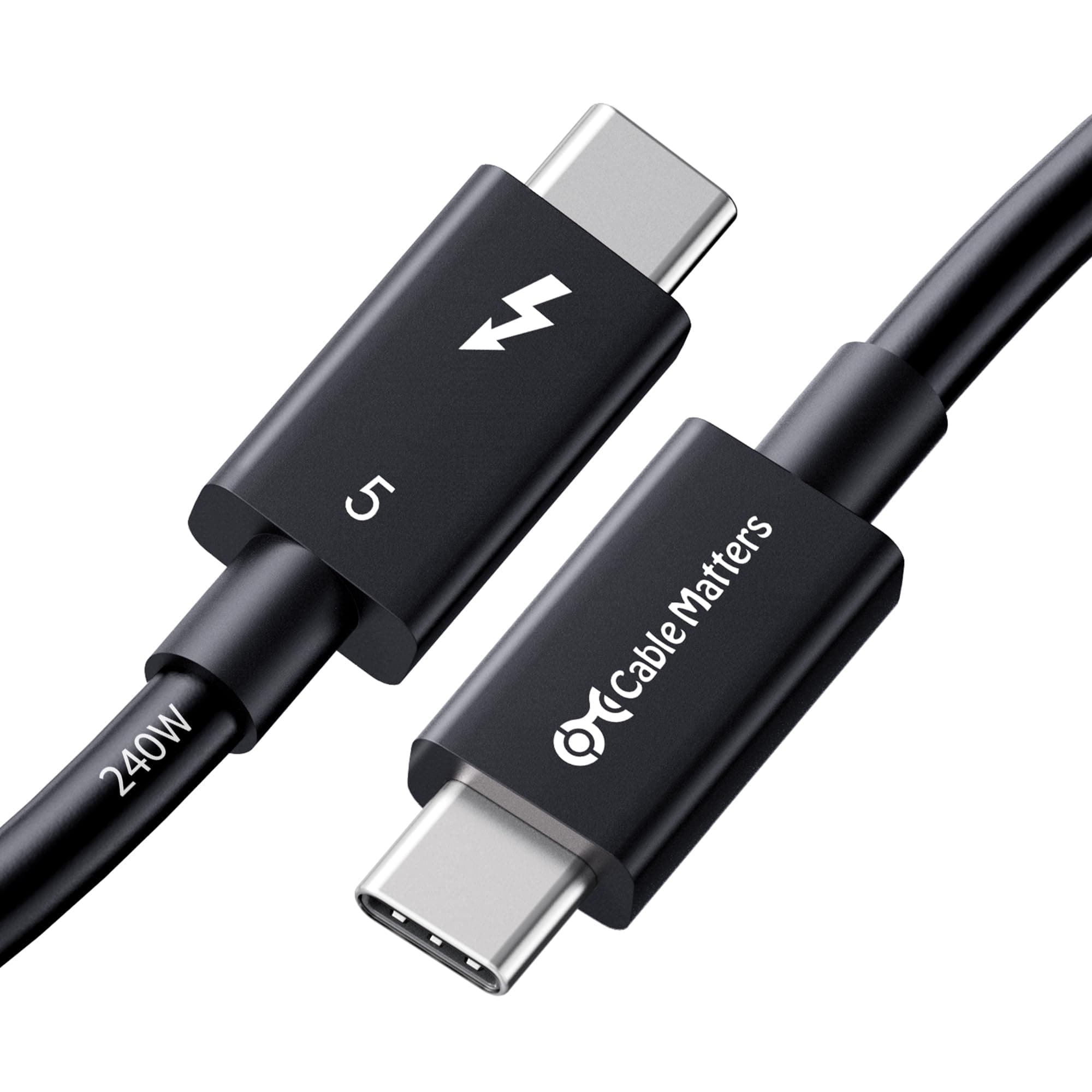 [Intel Certified] Cable Matters 80Gbps Thunderbolt 5 Cable with up to 120Gbps Bandwidth Boost and 240W Charging in Black - 1m / 3.3ft, Compatible with Thunderbolt 4, USB 4 and USB-C