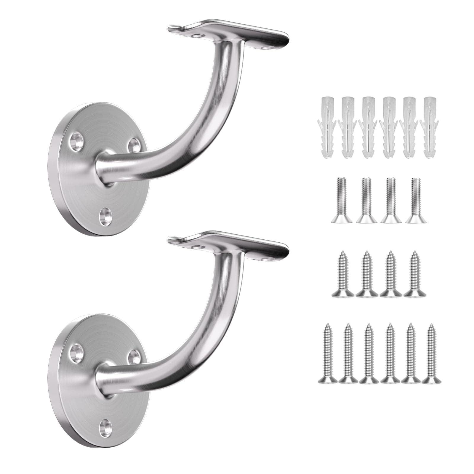 Hand Rail Bracket, 2 Pack Stainless Steel 316 Heavy Duty Hardware for 48.3mm Stairways, Home or Office Stair Support Handrail Brackets