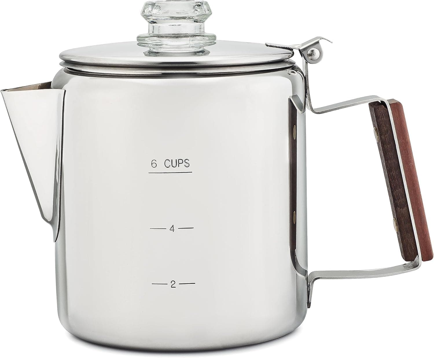 COLETTI Bozeman Percolator Coffee Pot – Camping Coffee Pot — NO Aluminum or Plastic [6 cup]
