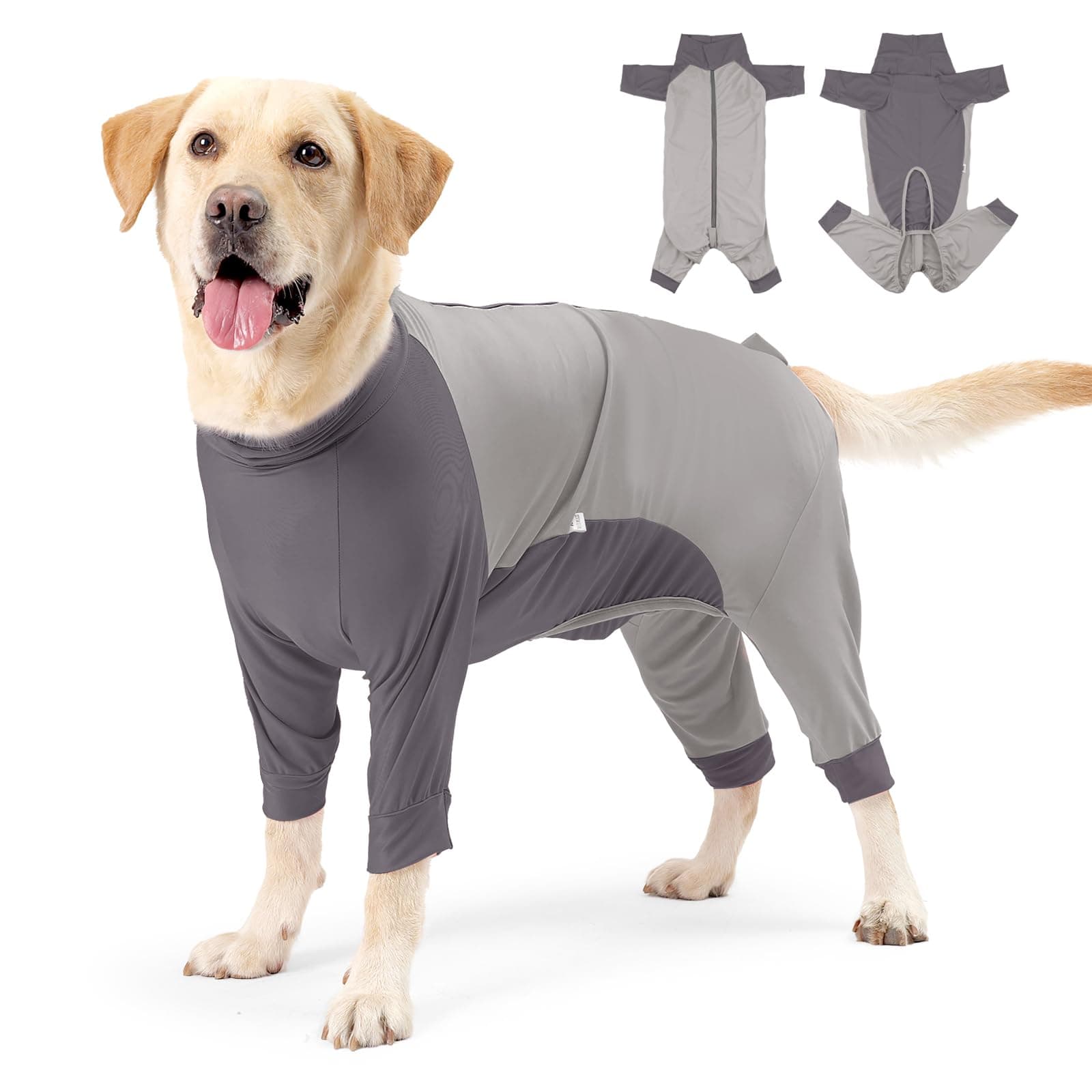 Etdane Recovery Suit for Dogs Surgery Suit Female Spay Dog Onesie for Surgery Dogs Surgical Body Suits After Spay Male Neuter Dogs Shedding Suits Gray/3XL
