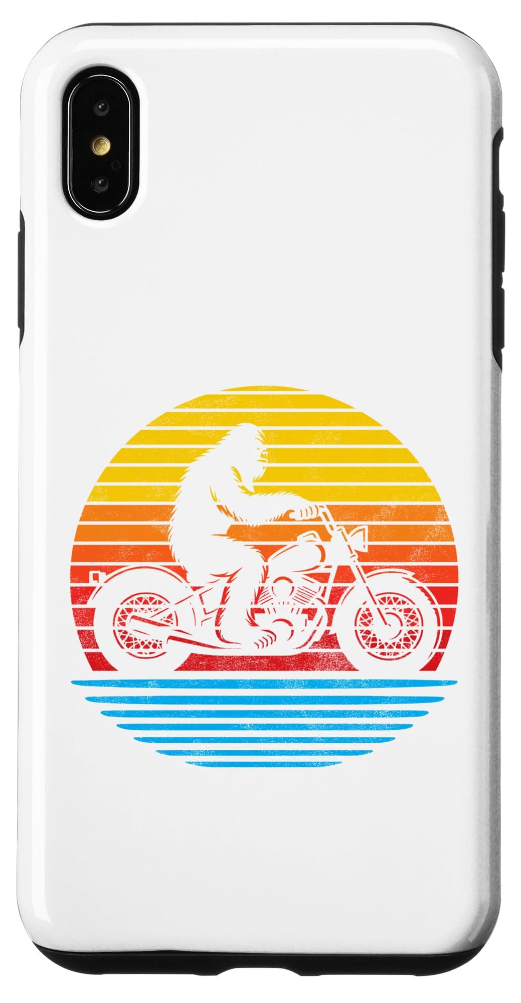 Bigfoot Riding A Motorcycle Sasquatch Funny Motorbike Lover Case for iPhone Xs Max