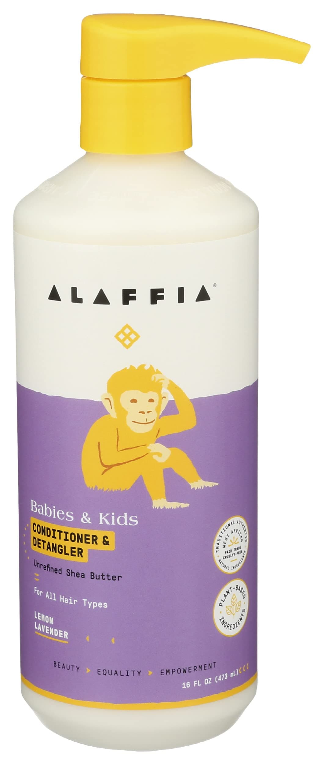 Alaffia Lemon Lavender Babies & Kids Conditioner & Detangler, 16 FZ