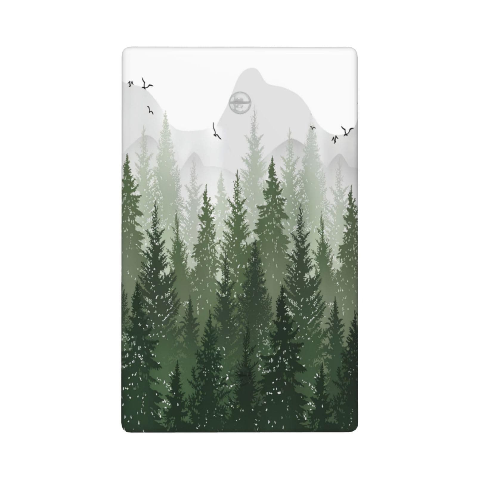 ukutarly Rustic Green Forest Single Blank Light Switch Cover Pine Tree Foggy Mountain Landscape Decorative Wall Plate Electrical Switchplate Receptacle Faceplate for Bathroom Bedroom