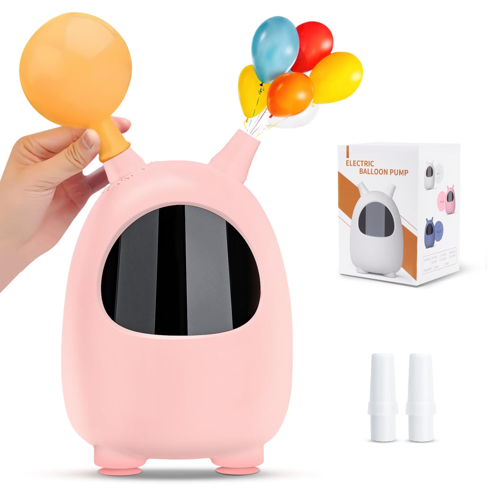 Balloon Pump Electric, SPLAKS Balloons Inflator Air Pump Portable Balloon Blower for Garland Arch, Party Decoration, Birthday, Gender Reveal, Graduation (Pink)