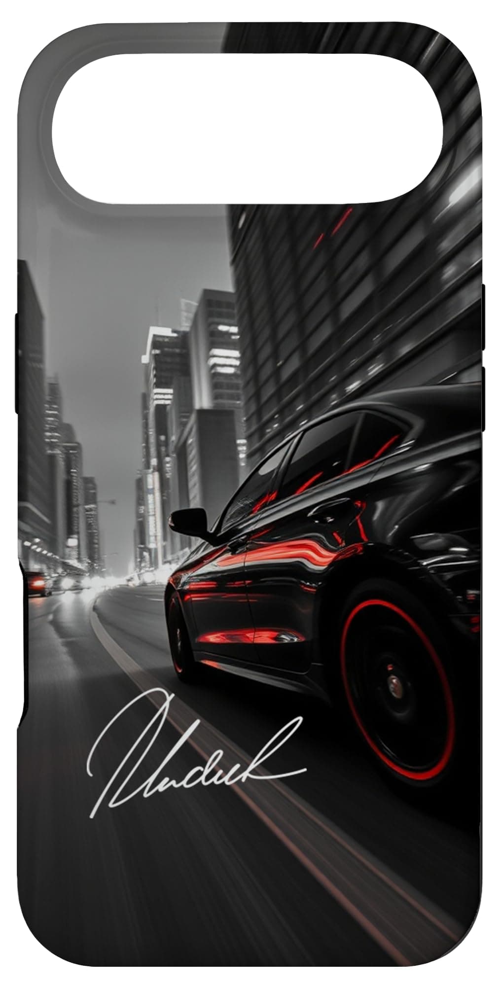 Black and Red Sports Car in the City with Signature Case for iPhone Air
