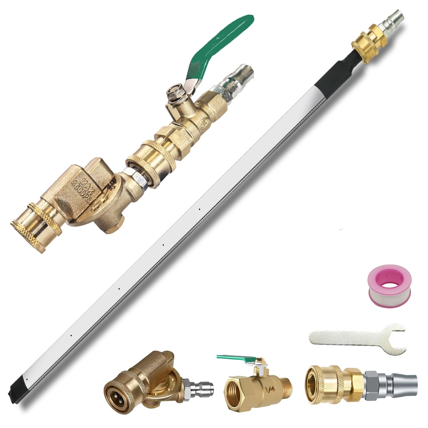 Lucstar Radiator Cleaning Wand, (40"wand+Coupler+Valve Switch), Radiator Genie Water Air Cleaning Wands,Radiator Flush And Cleaner Tool,Home Car Truck Power Washer Wand,Gutter Cleaning