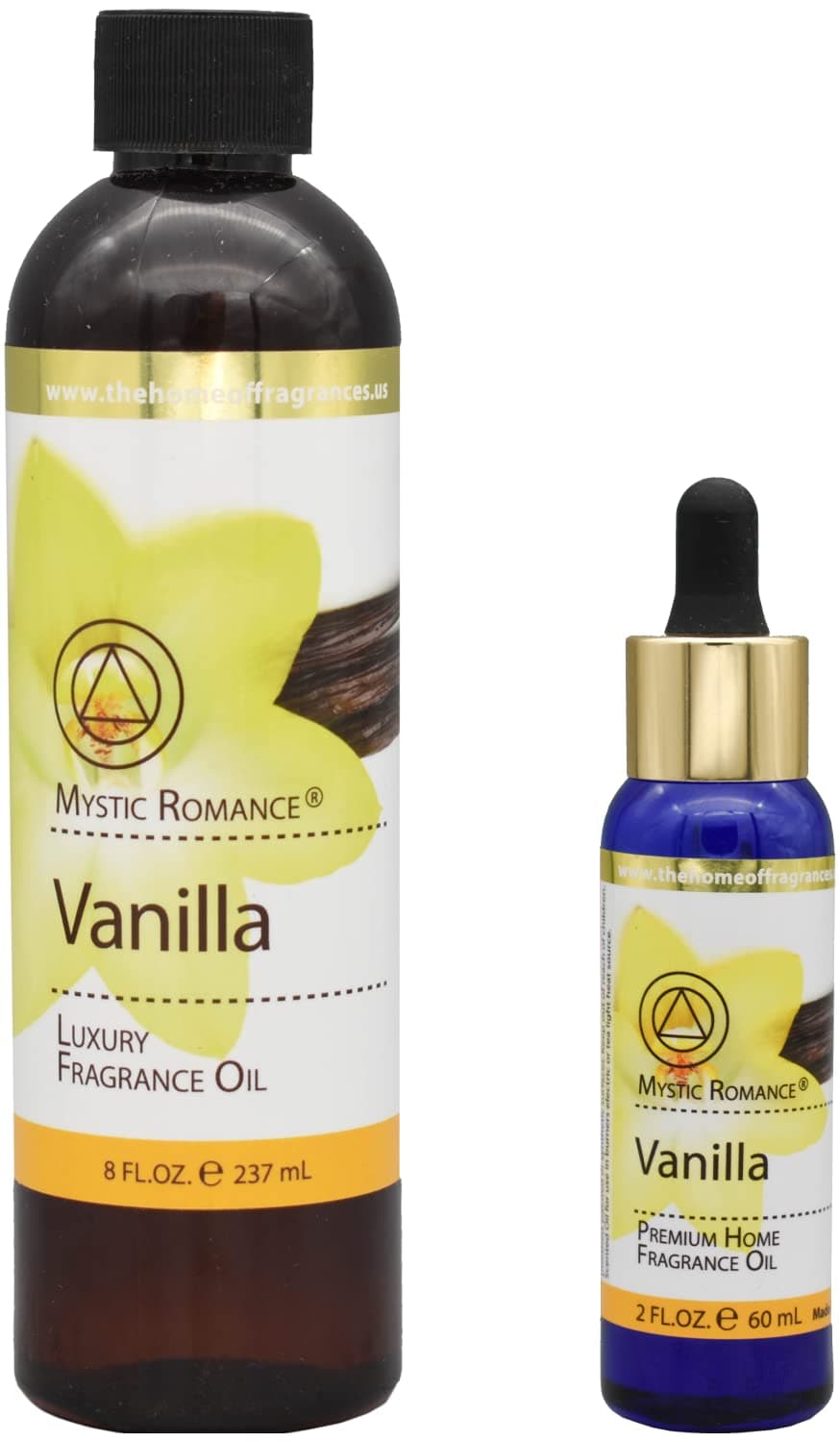 The Home of Fragrances - Set of 2 Bottles of Fragrance Oils - 2oz & 8oz (Vanilla)