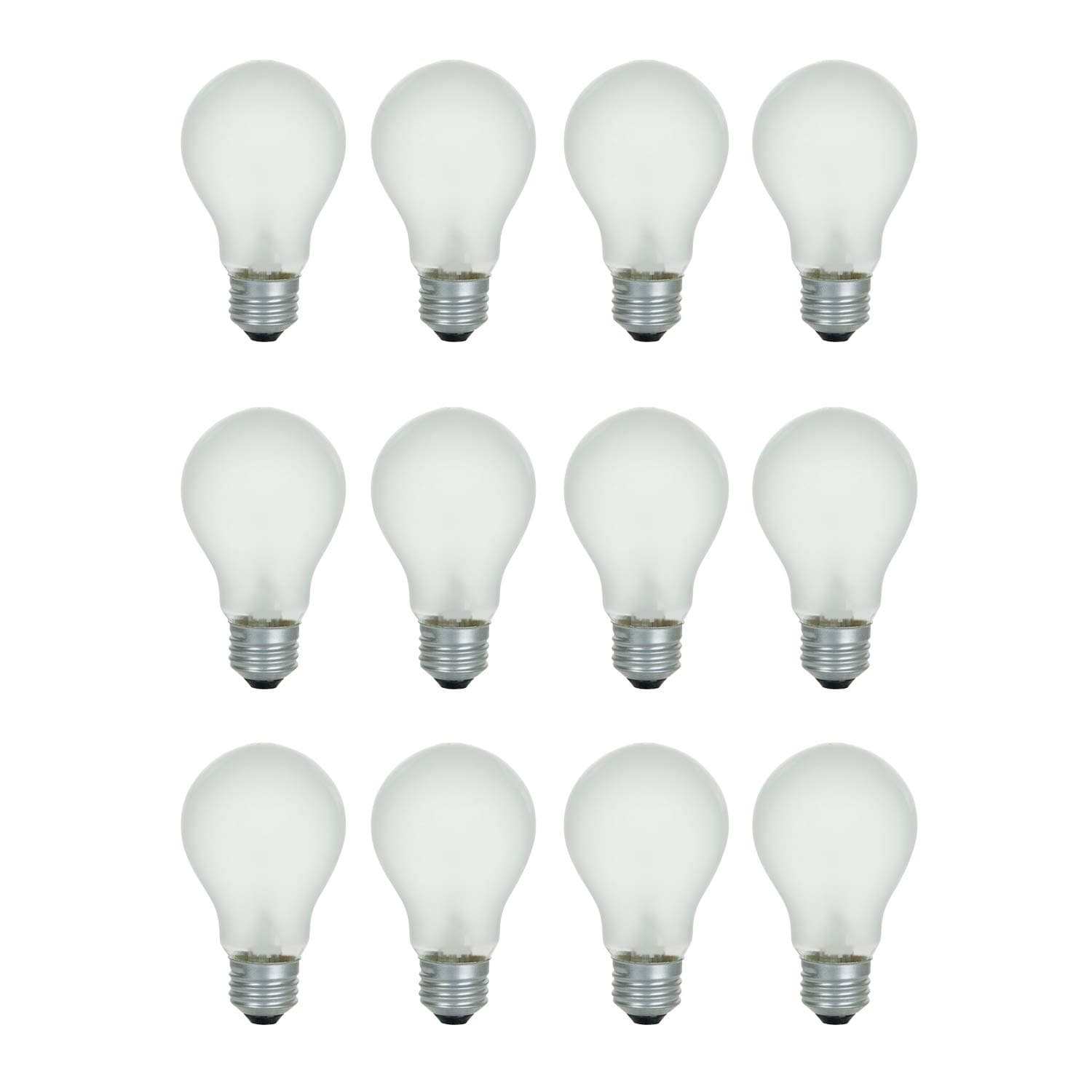 Xtricity A19 Frosted Incandescent Rough Service Light Bulb, 100 Watt, 2700K Soft White, E26 Medium Base, 1020 Lumens, 130V (12 Pack)
