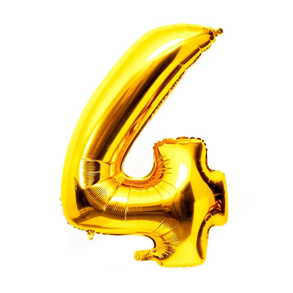 YPSelected 40 Inch Large Foil Helium Number Balloon Birthday Wedding Party 0-9 (Gold, 4)