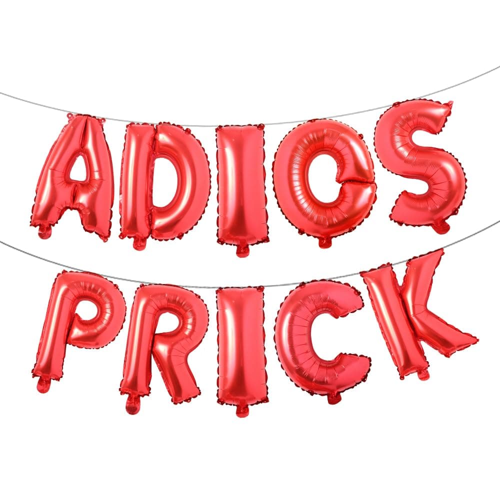 Adios Prick 16 Inch Multicolored Balloons, Adios Prick Party Decoration | Divorced AF Divorce Balloons (ADIOS PRICK Red)