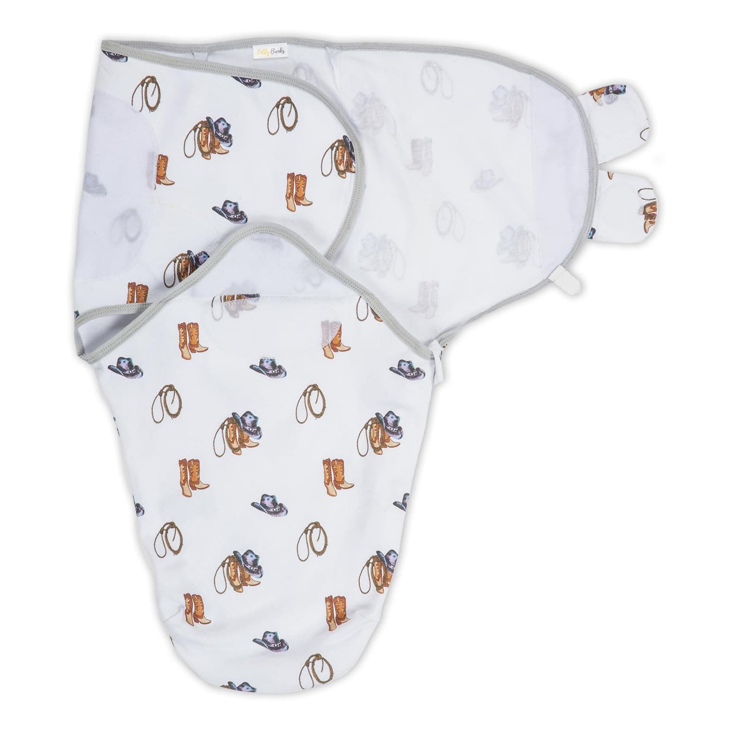 LollyBanks Baby Swaddle, 100% Organic Cotton Baby Boy Essentials Swaddle Sack 3-6 Months, Newborn Swaddle with Easy Change Zipper, Baby Swaddle Blanket Wrap, Baby Registry Must Haves (Cowboy Outfit)