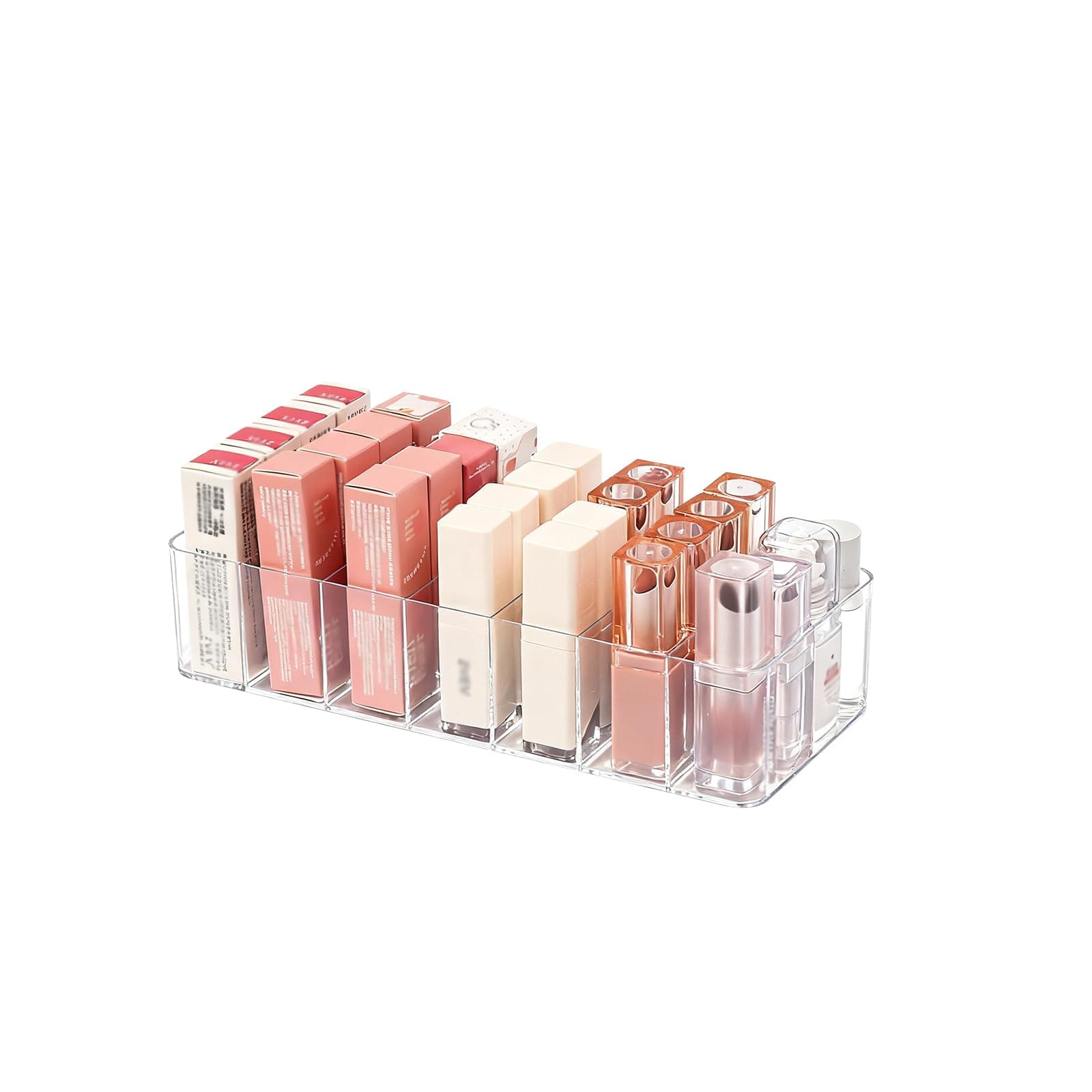 chunhai Clear Acrylic Lipstick Organizer for Drawer, 7-Section