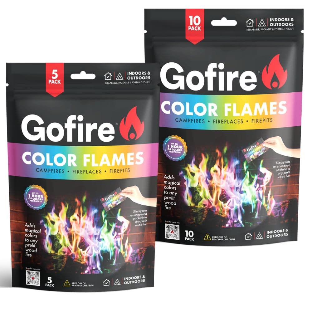 Color Flame Packets - Safe for Indoor & Outdoor Use - 1 Hour Burn for Campfires, Fireplaces, Firepits - No Need to Open Just Drop in - Perfect for Christmas, Birthdays (15)