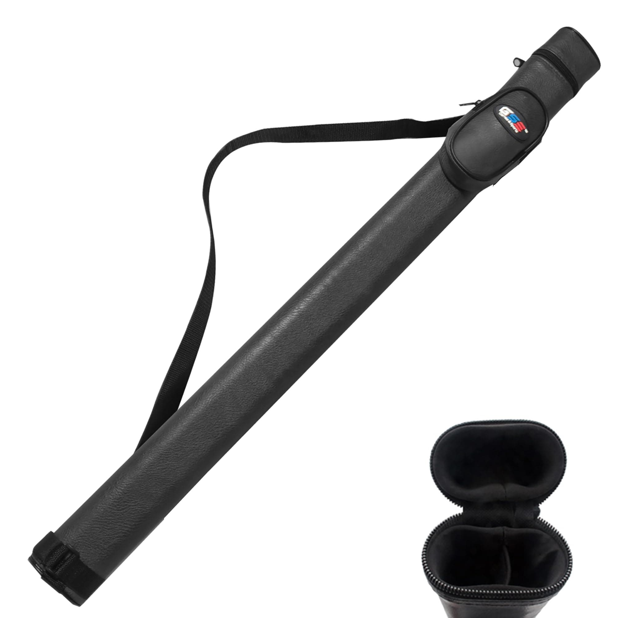 GSE 1x1 Hard Billiard Pool Cue Case, Holds 1 Butt and 1 Shaft, Black