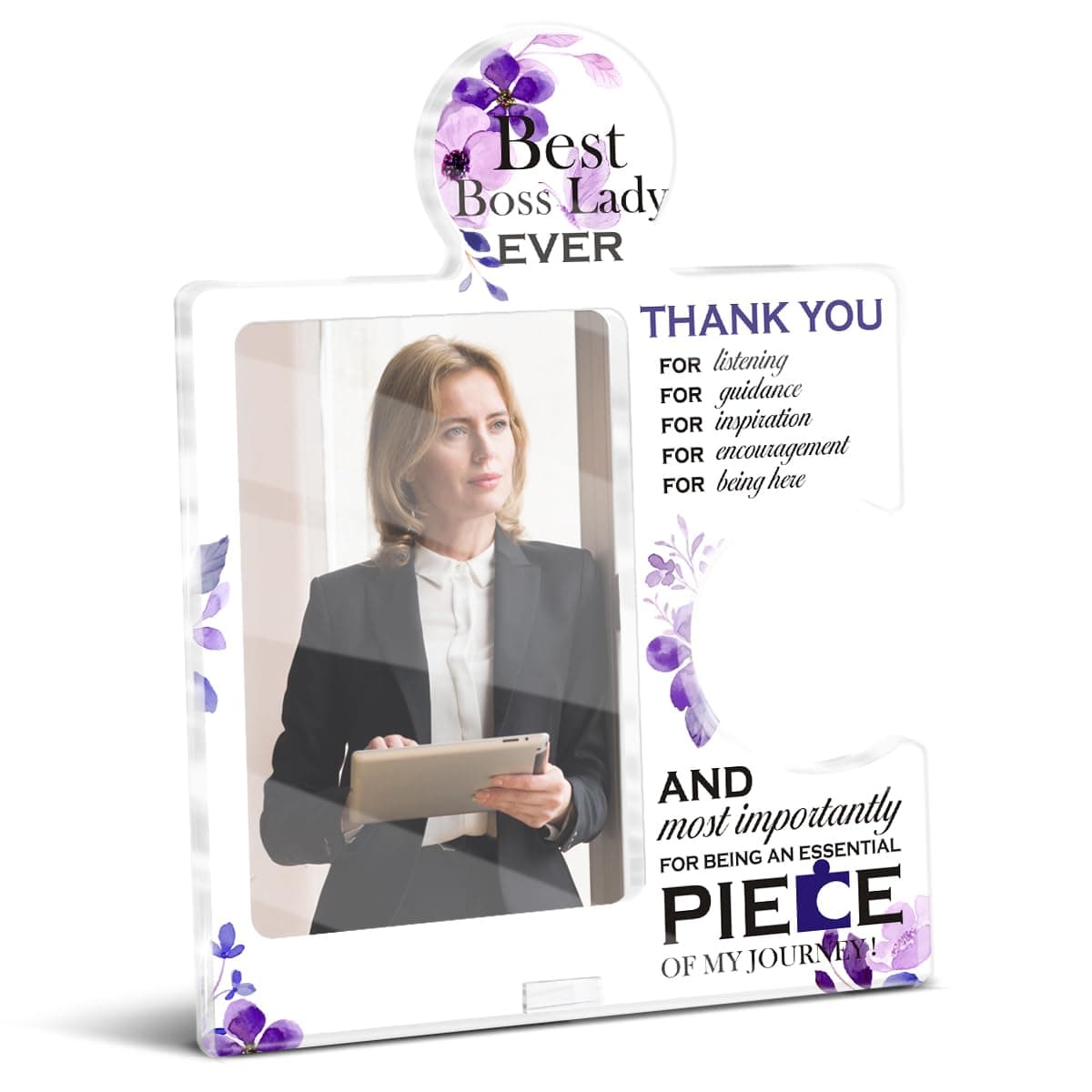Boss Lady Gifts for Women 4x6 Picture Frame, Thank You Appreciation Gifts for Female Boss Leader Manager Supervisor