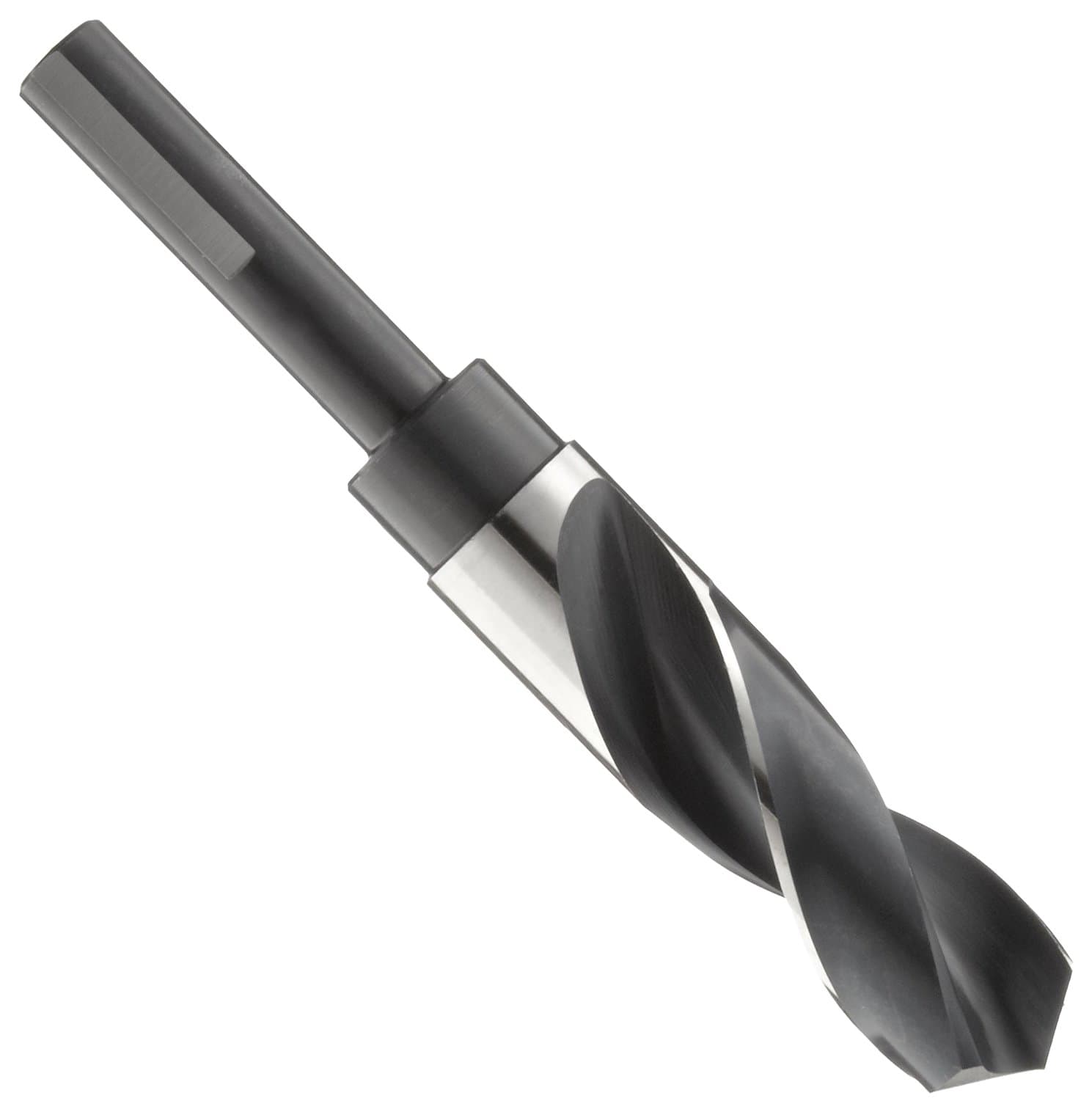 Precision Twist R57 高速度鋼 削減 シャンクドリルビット コーティングなし (明るい) 黒酸化仕上げ 1/2インチ 縮小シャンク 118度従来ポイント 1 1/32インチ
