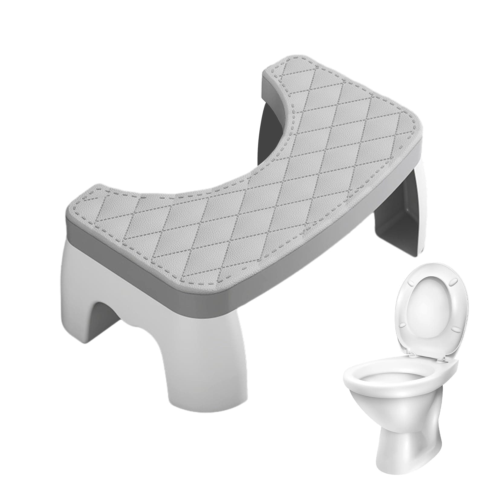 AGYTBG Pp Squatting Poop Foot Stool | Poop Stool for Bathroom | Toilet Step Stool Squat | Adults Bathroom Step Stools with Lasting Stability, Kids Toil (Gray [Thickened and Reinforced])