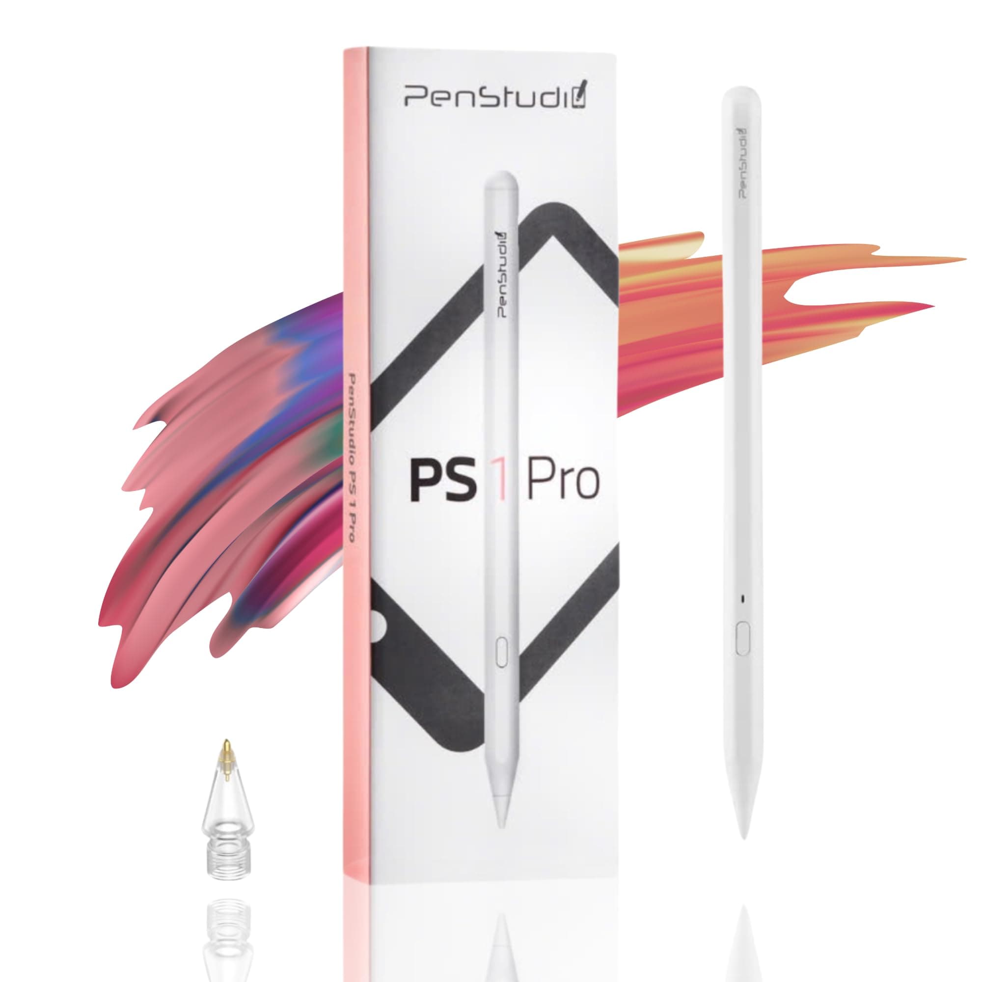 Penstudio Stylus Pen for Apple iPad 2018-2024丨USB-C 2X Faster Charge丨Best Alternative to Apple Pencil 2nd 1st Generation丨Durable Metal Replacement Tips, Palm Rejection, Tilt Sensitivity, Shortcuts.
