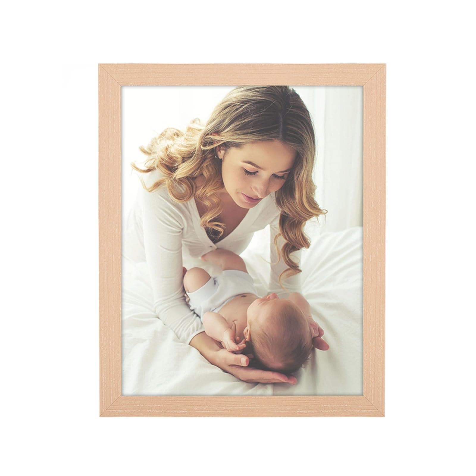 9x11 Picture Frame Natural Woodgrain,Rustic 11x9 Picture Frame Beige, Pic Hanging Poster Frame, 9 by 11 Gallery Family Portrait Photo Frame Horizontal and Vertical Display for Wall Hanging/Tabletop