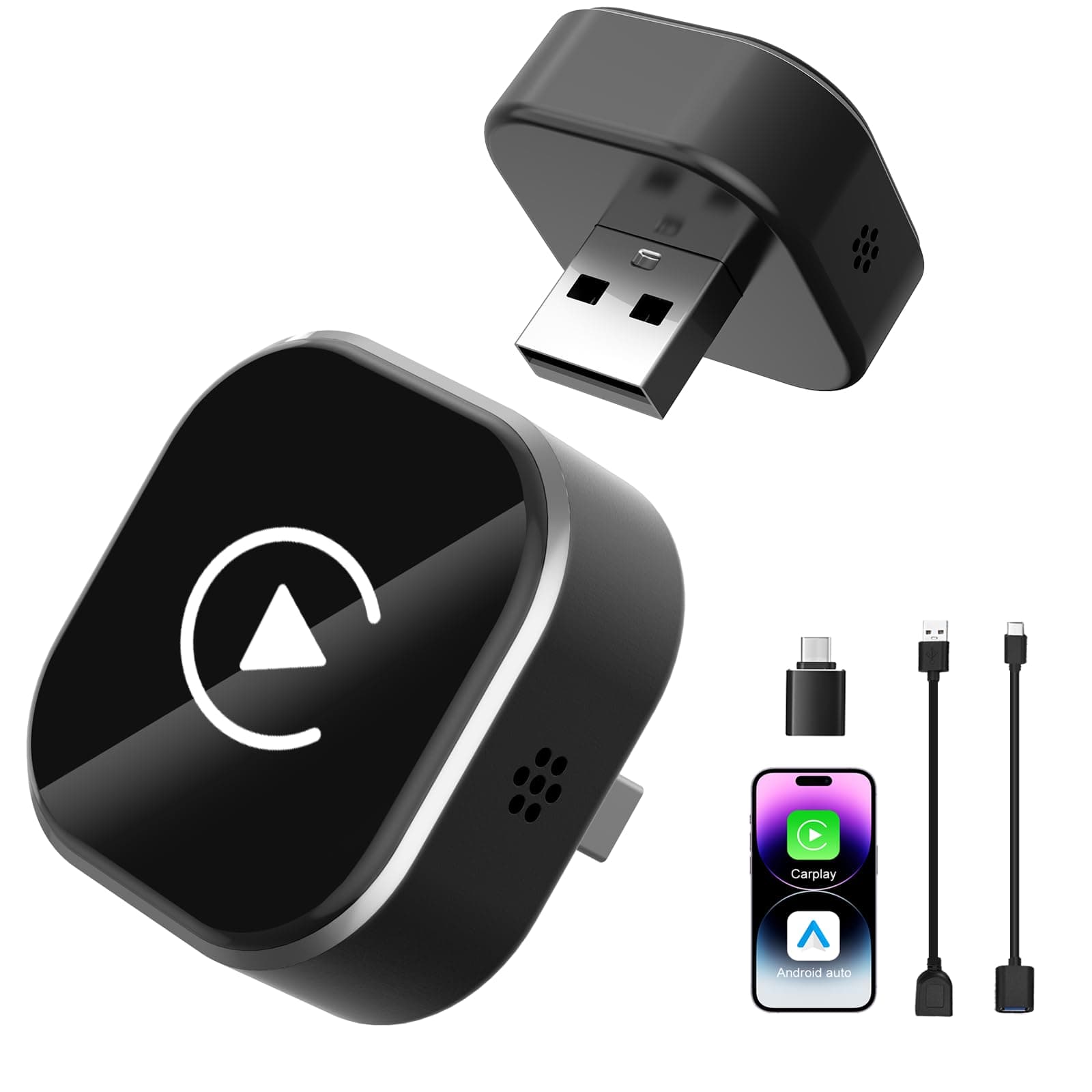 ZOOTEALY Wireless CarPlay Adapter (Black)