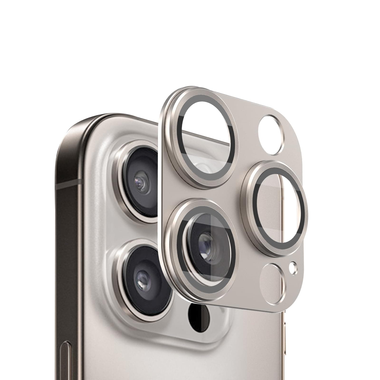ZQCFKJ [Titanium gray] for iPhone 16 Pro/iPhone 16 Pro Max Camera Lens Protector,Ultra HD 9H Tempered Glass Camera Cover screen Metal Ring Case Friendly Scratch Resistant Easy to Install