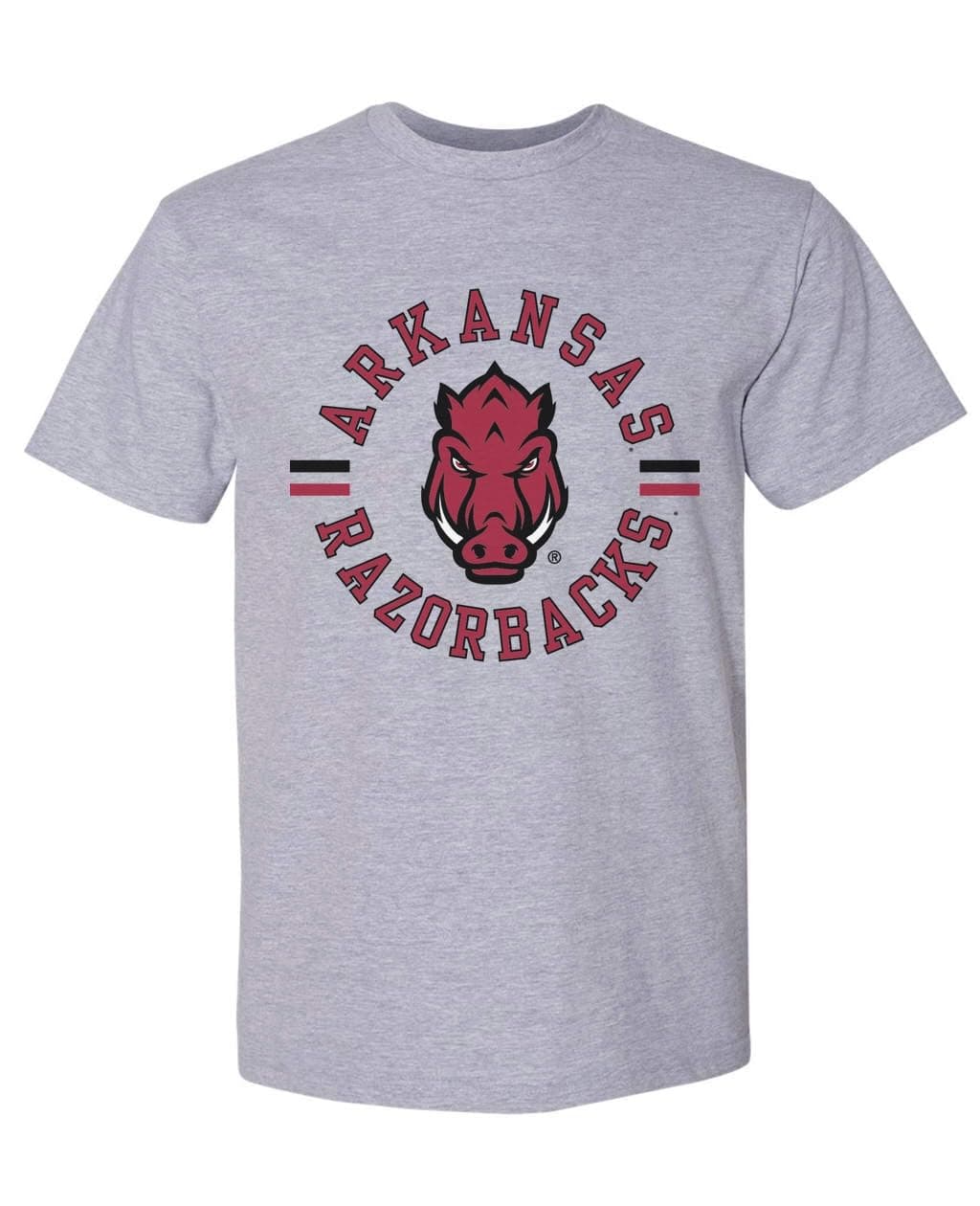 NCAA Officially Licensed Apparel University of Arkansas Razorbacks Hogs Game Day Logo Unisex MMARKN01 T-Shirt Arkansas03T Gray 5X-Large