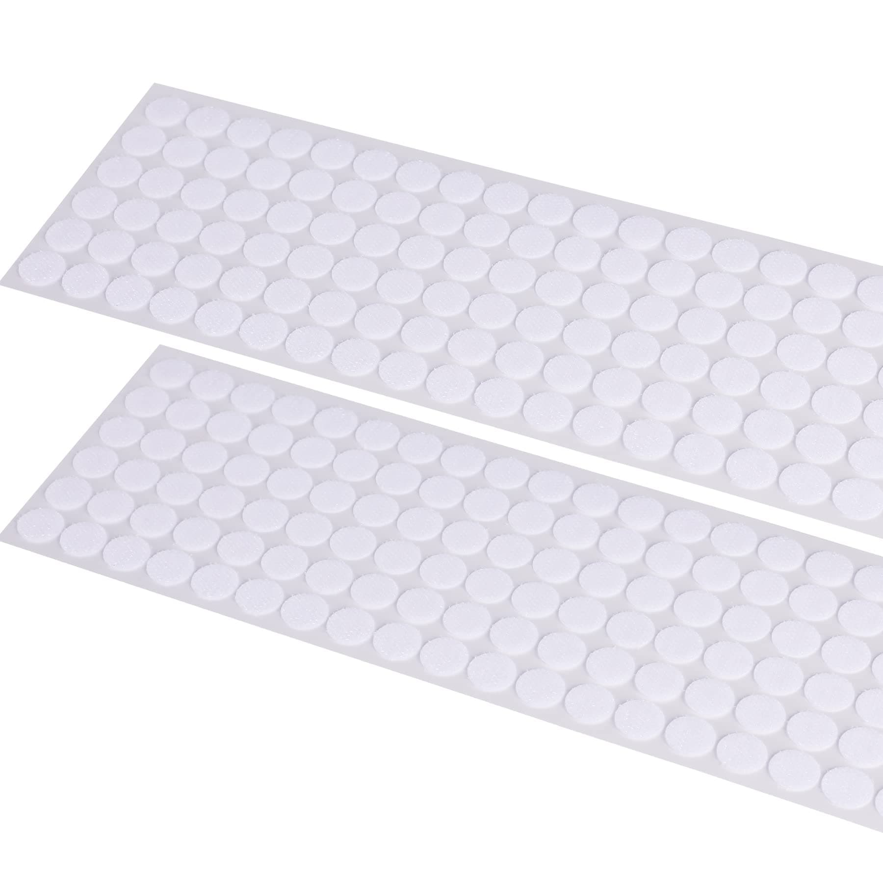 JANYUN 1008pcs 3/5" 15mm Diameter Sticky Back Dots Hook and Loop Self Adhesive Dots Tapes White (15mm, 1008)