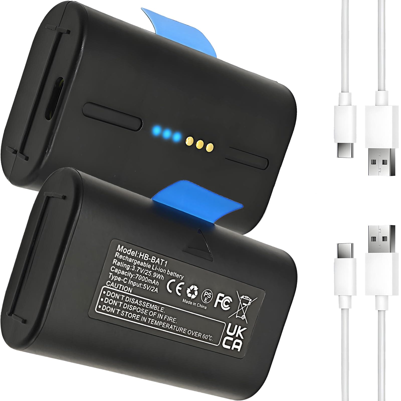 Battery Replacement for SimpliSafe Outdoor Camera: 2 Pack SSCAM-BAT1 Extra Rechargeable Batteries for Simply Safe Wireless Cameras Home Security System Series 2 CMOB1 CM0B1 SCM301 with Charger Cable