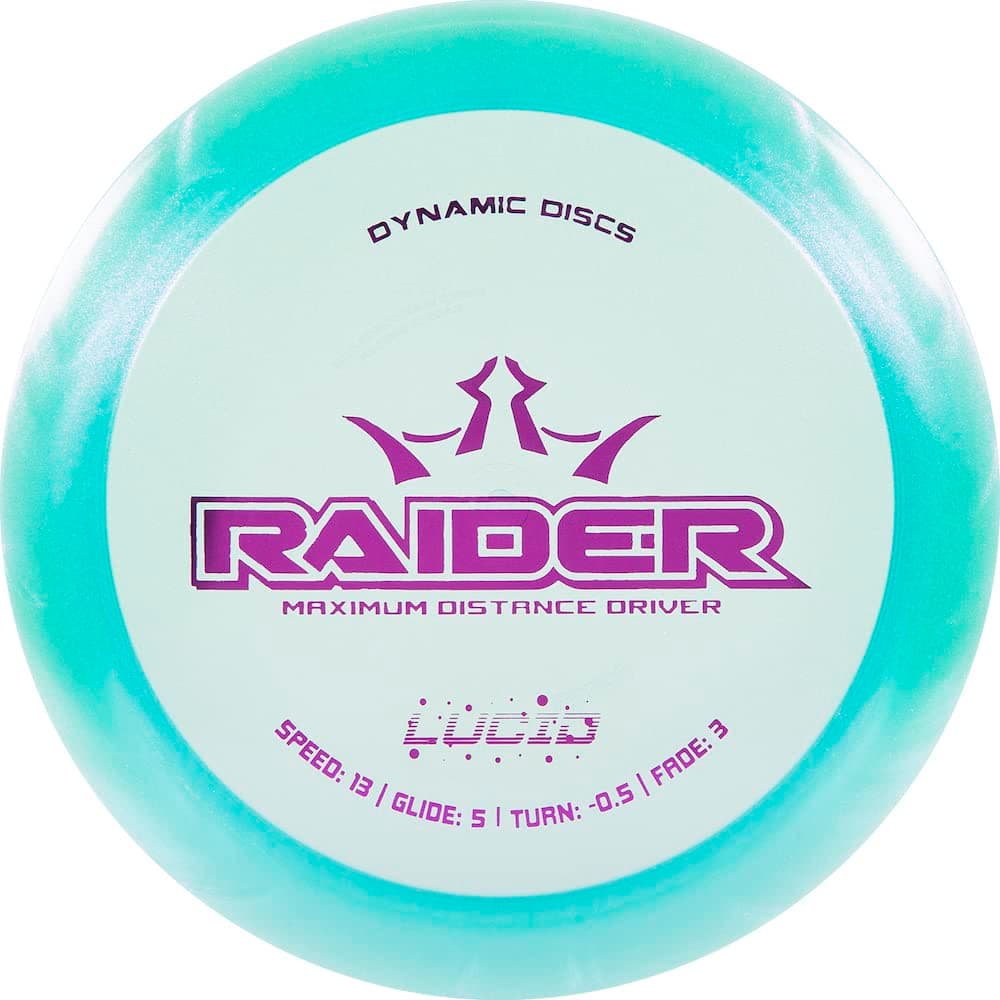 Dynamic Discs Glimmer Lucid Ice Raider Distance Driver Golf Disc [Colors Will Vary] - 165-169g