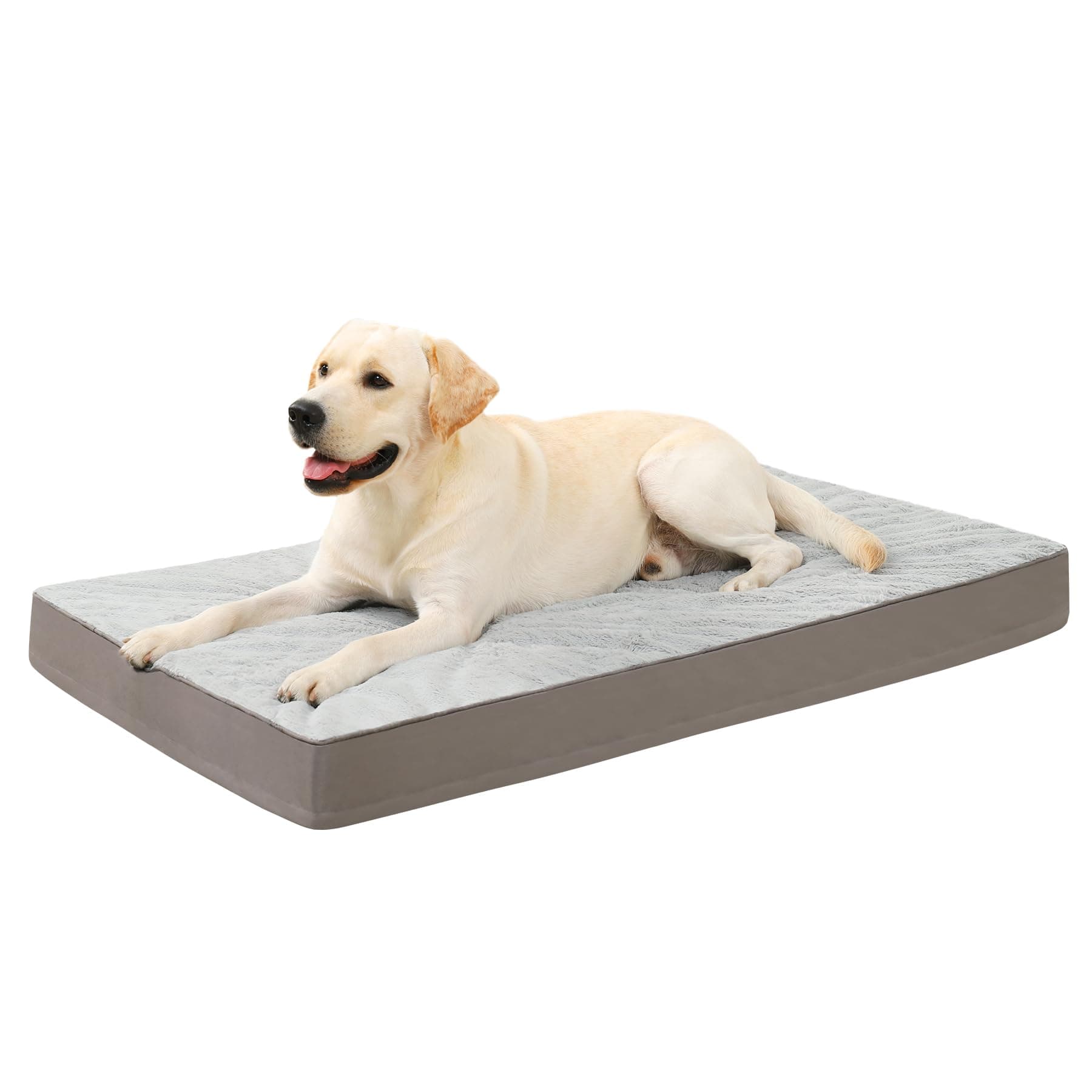KSIIA Orthopedic Dog Bed for Large Dog with Waterproof Lining,Grey,104x69cm
