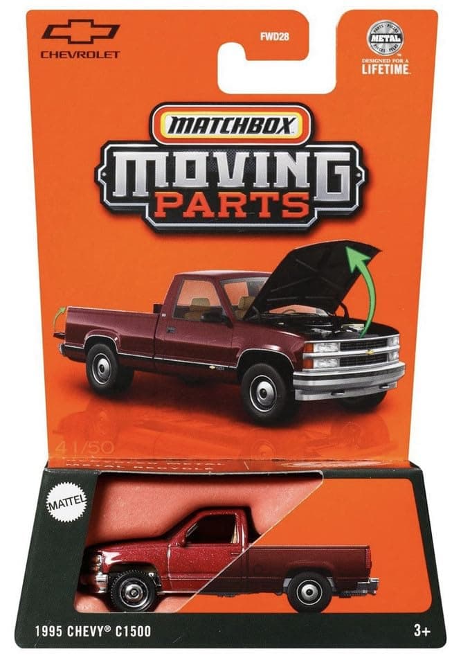 Matchbox Moving Parts 1995 Chevy C1500, red