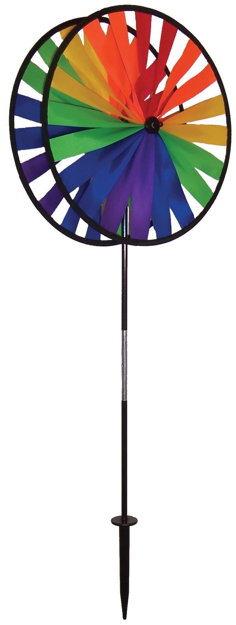 In The Breeze Rainbow Duo Wheels Garden Spinner