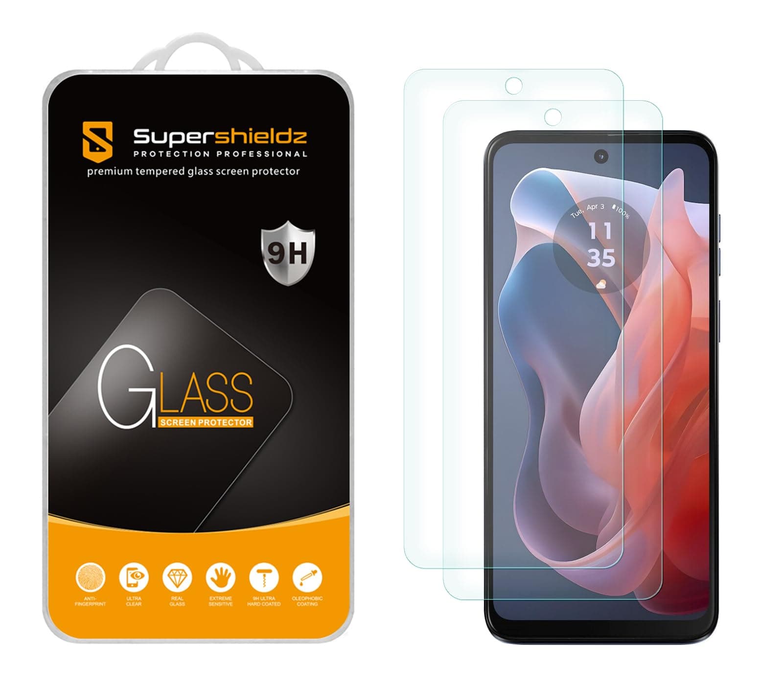 Supershieldz (2 Pack) Designed for Motorola Moto G Play (2024) Tempered Glass Screen Protector, Anti Scratch, Bubble Free