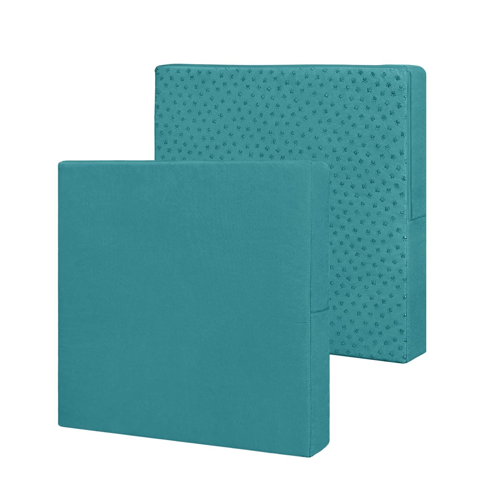 Easy-Going Waterproof Patio Cushion Covers 24x24x4 inch 2 Pack Replacement Non-Slip Outdoor Seat Cushion Slipcover with Zipper. Teal