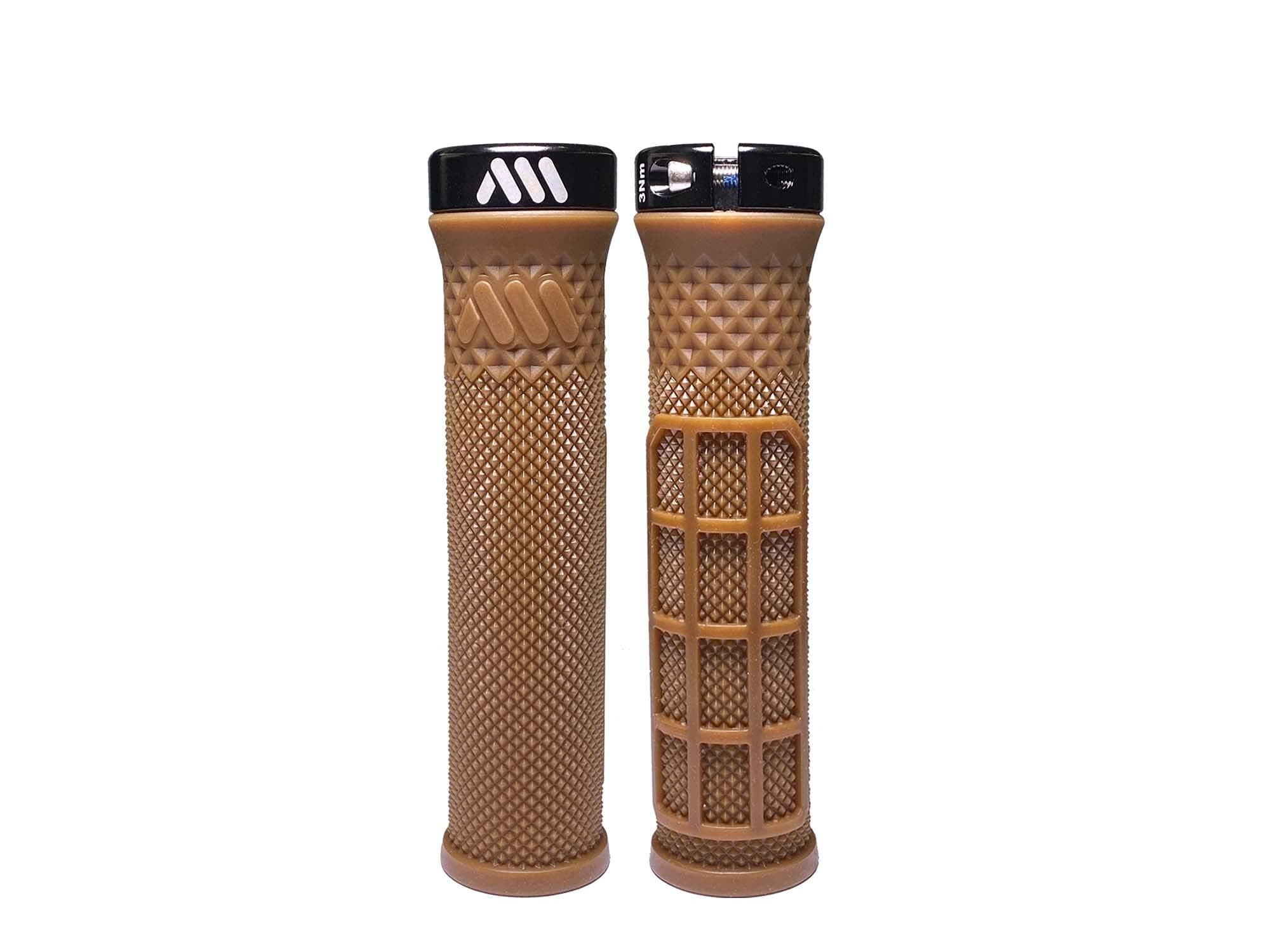 All Mountain Style AMS Cero Grips - Lock-on Dual Pattern, Dual Density, Under 3.52 Ounces Grips, Gum, Universal
