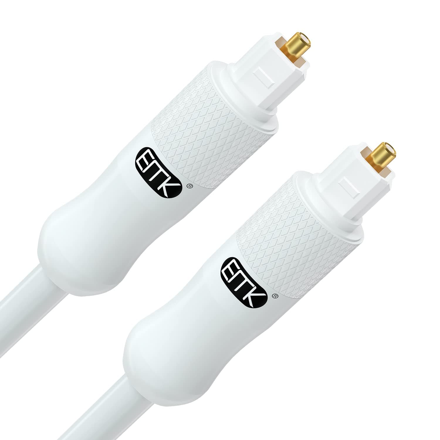 EMK White Optical Audio Cable, 9.84 Feet/3M, Toslink, Compatible with Sound Bar, TV, PS4, Xbox, Home Theater & More