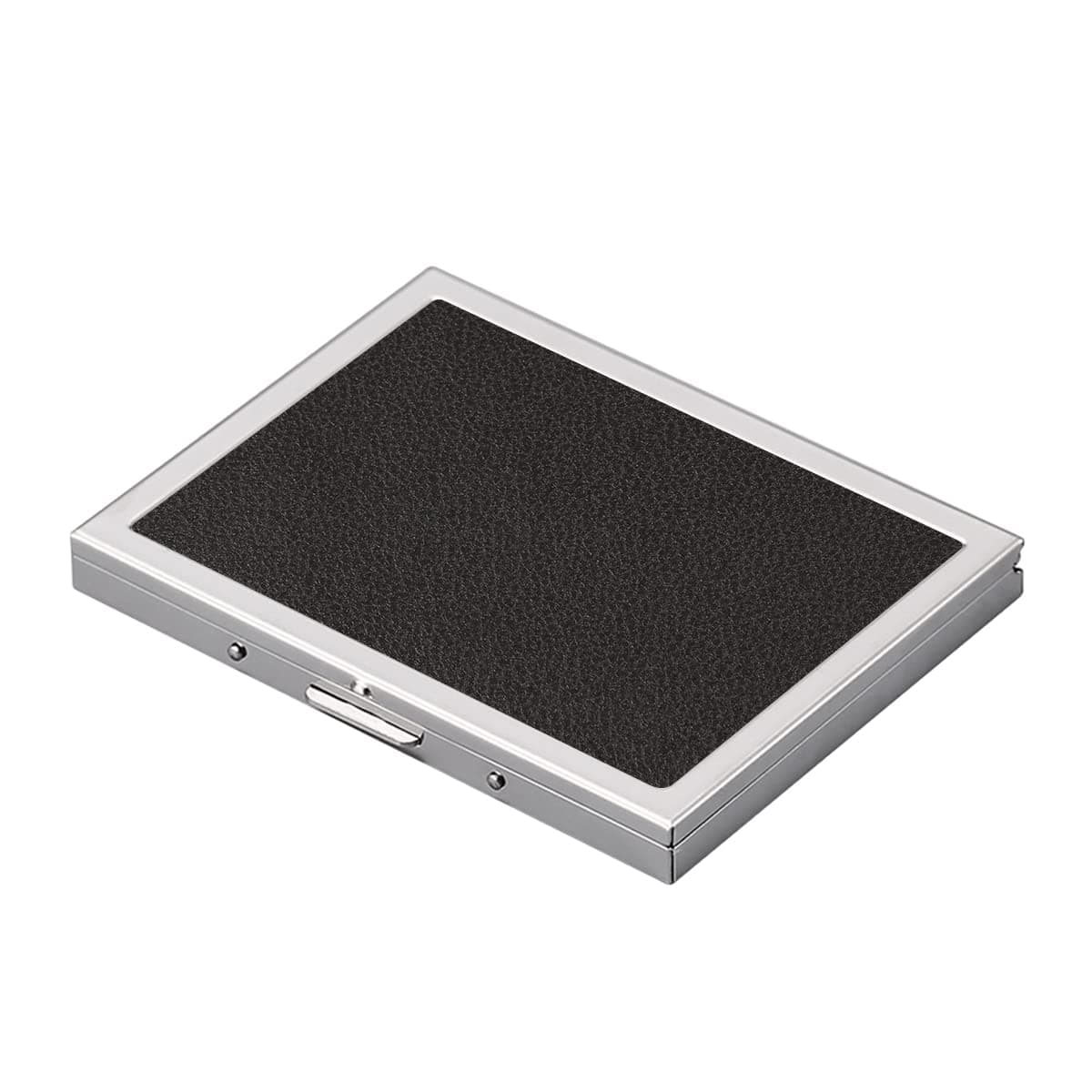Stainless Steel Extra Slim Cigarette Case Metal Cigarette Holder Case for 100's and 84's (Black (Concave))