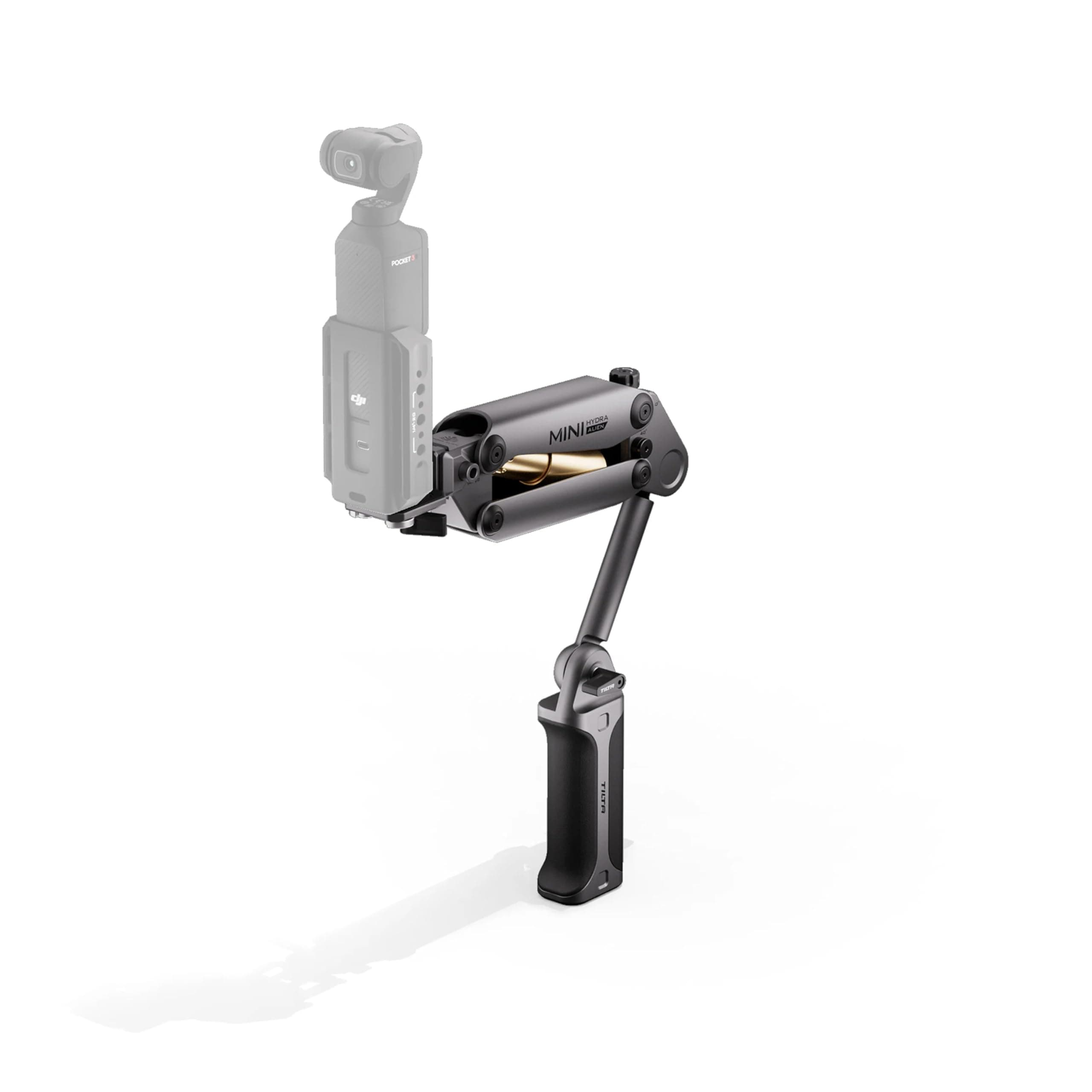 Tilta Hydra Alien Mini Handheld Kit - Titanium Gray | Compatible with DJI Pocket 3, and other action cams/smartphones | Hydraulic Damping | Adjustable Arm