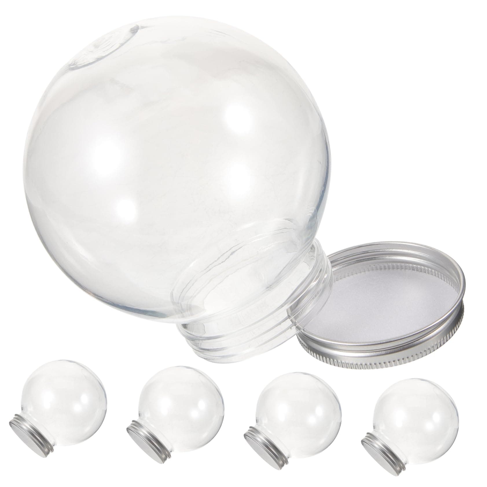 LALADEFIEE 5pcs Food Grade Ball Shape Juice Bottles with Aluminum Lids Reusable Leak Beverage Containers for Home Use Easy to Clean Safe for All Occasions