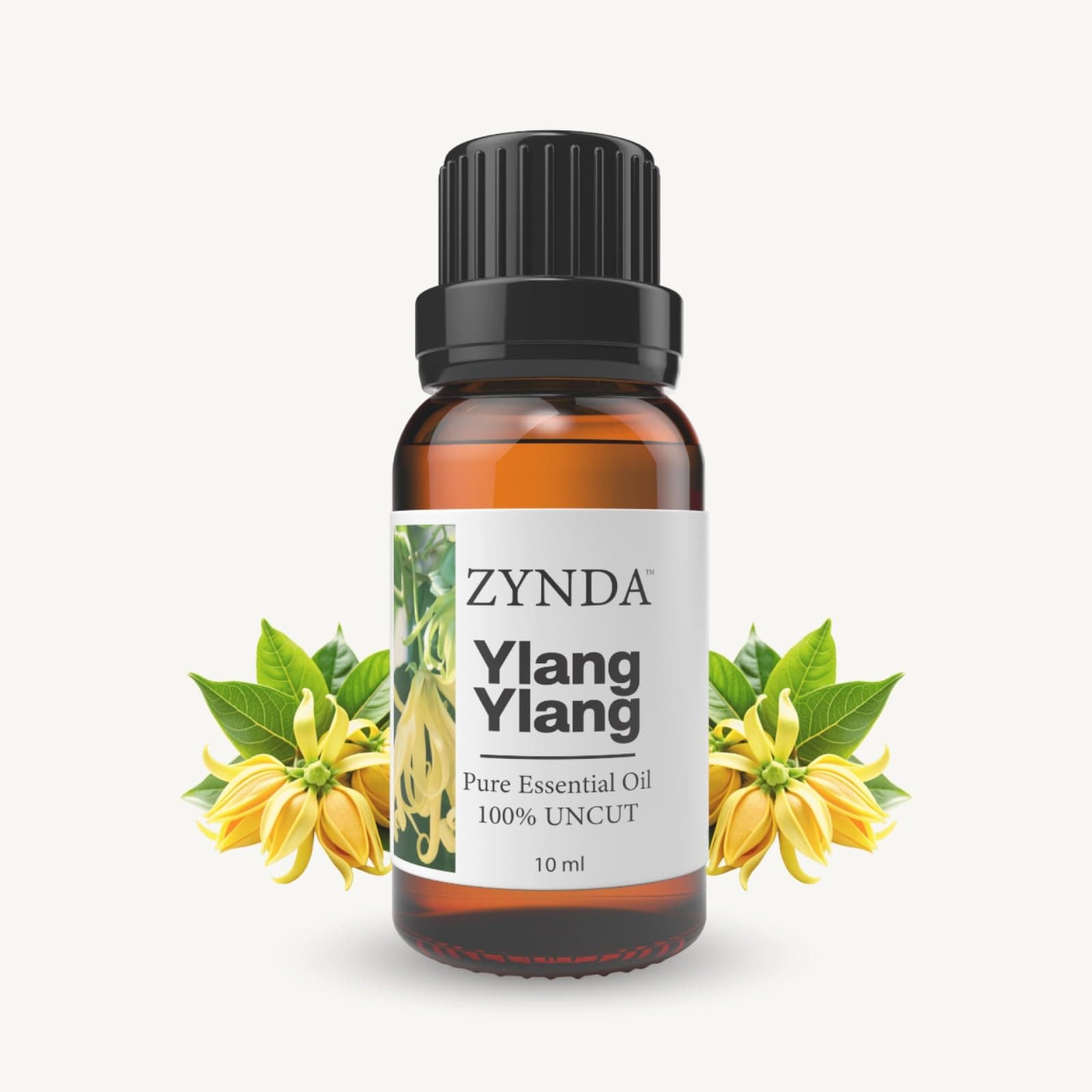 ZYNDA Ylang-Ylang Essential Oil – 100% Pure & Natural | Premium Ylang Ylang Oil for Diffuser & Skin | Uncut • Raw • Very Potent Floral Aromatherapy Essential Oils for Relaxation & Self-Care - 10ML