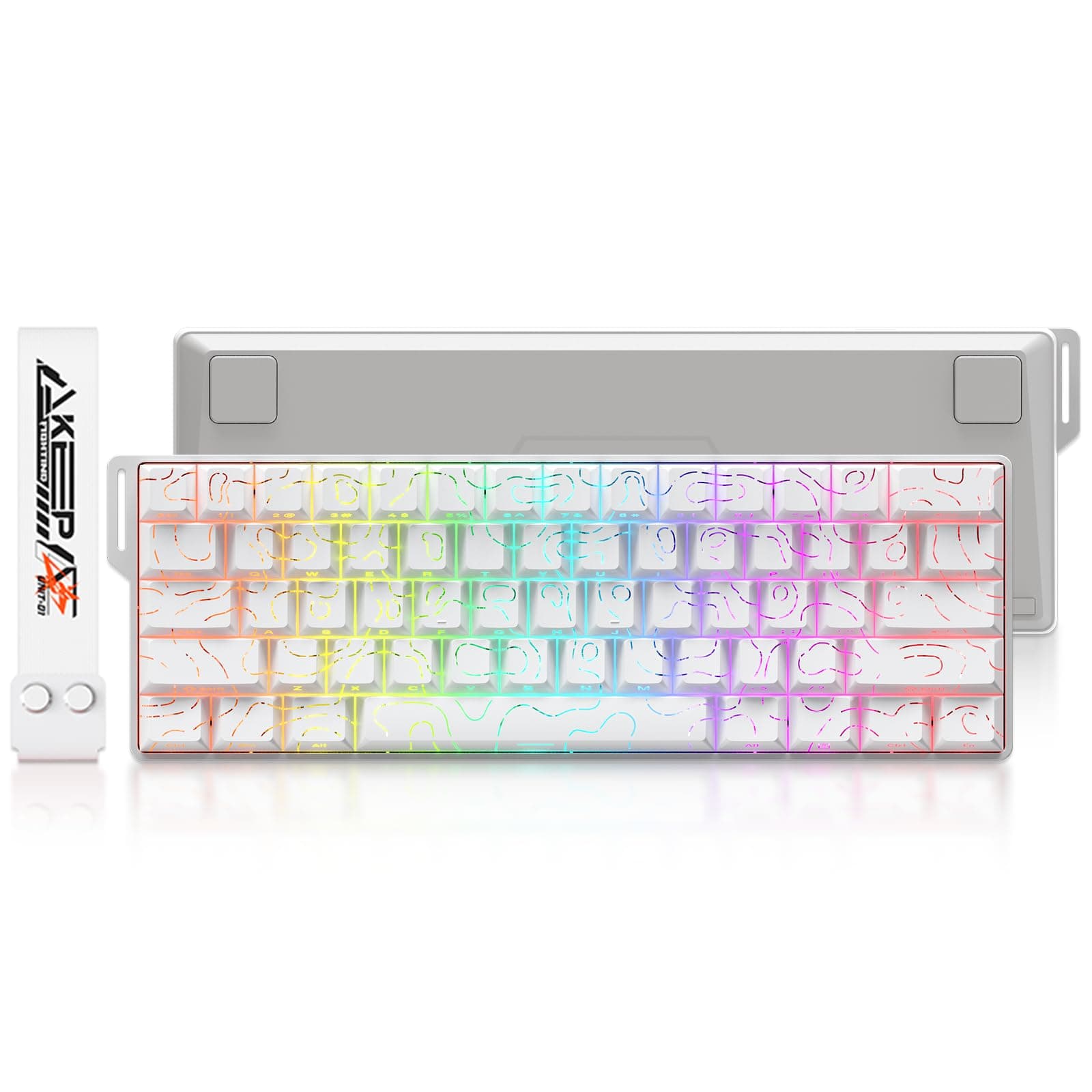 DAREU COOL60 60% Hall Effect Gaming Keyboard with Magnetic Switch, SOCD, 0.01mm Actuation Adjustable Rapid Trigger,8000 Hz Polling, Topographic PBT Keycaps, Hot-swap, RGB Backlit