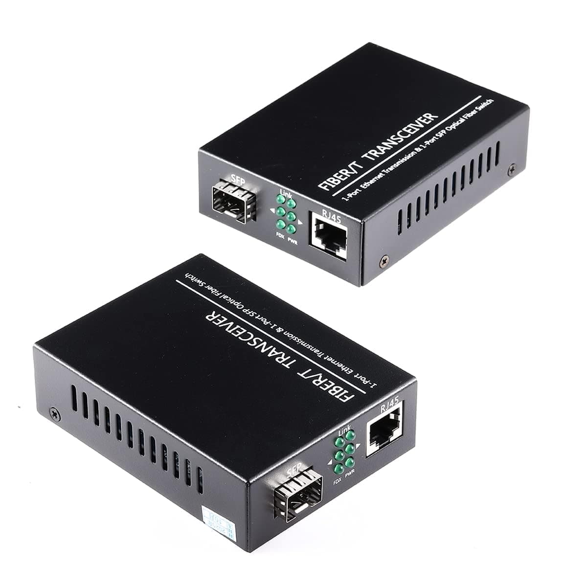 Gigabit SFP to RJ45 Fiber Media Transceiver Kit, 2-Pack, 10/100/1000Base-T Ethernet to 1000Base-X SFP Open Slot, Supports Hot-Swappable SFP Modules up to 120KM, for SMF/MMF Fiber Networks