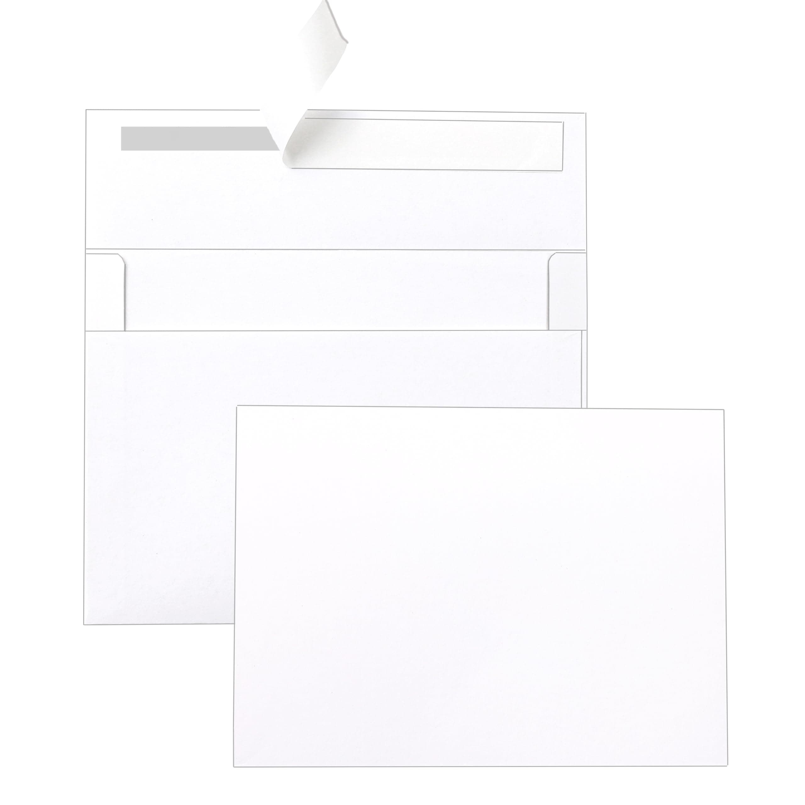 Silunkia 100 Packs White Note Cards and Envelopes 4.25 x 5.5 Heavyweight Flat Cardstock and A2 Envelopes Printable Self Seal for Greeting Cards, Thank You Notes, Baby Showers