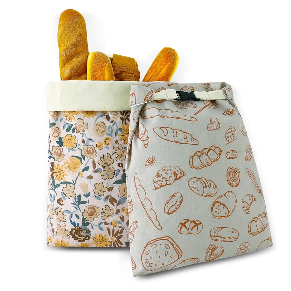 Beeswax Bread Bags for Homemade bread,2 Pack Sourdough Bread Bags,Reusable Bread Bourdough Storage