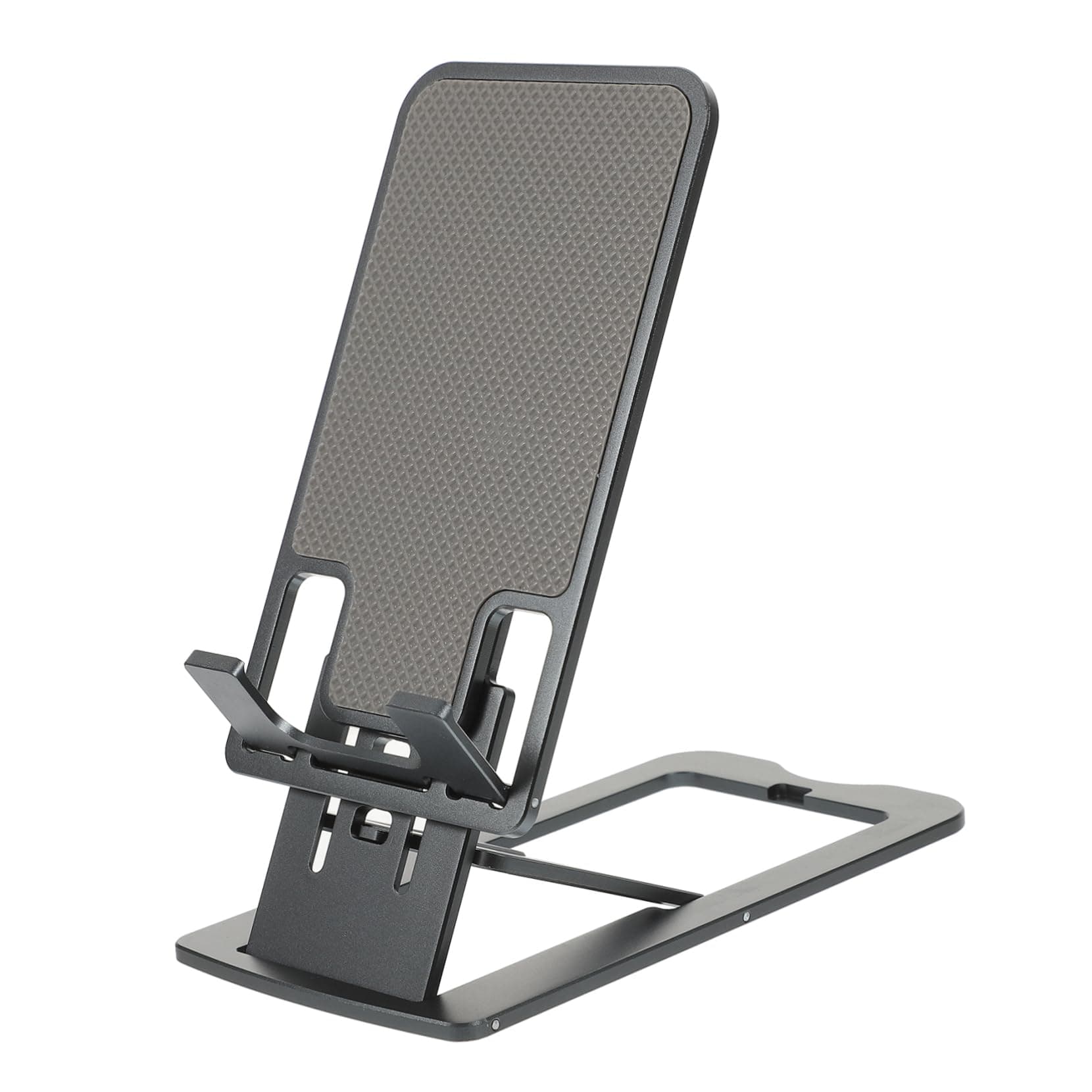 QUMIIRITY Foldable Cell Phone Stand, Aluminum Alloy Phone Desk Holder with Non-Slip Pads for Home Cooking