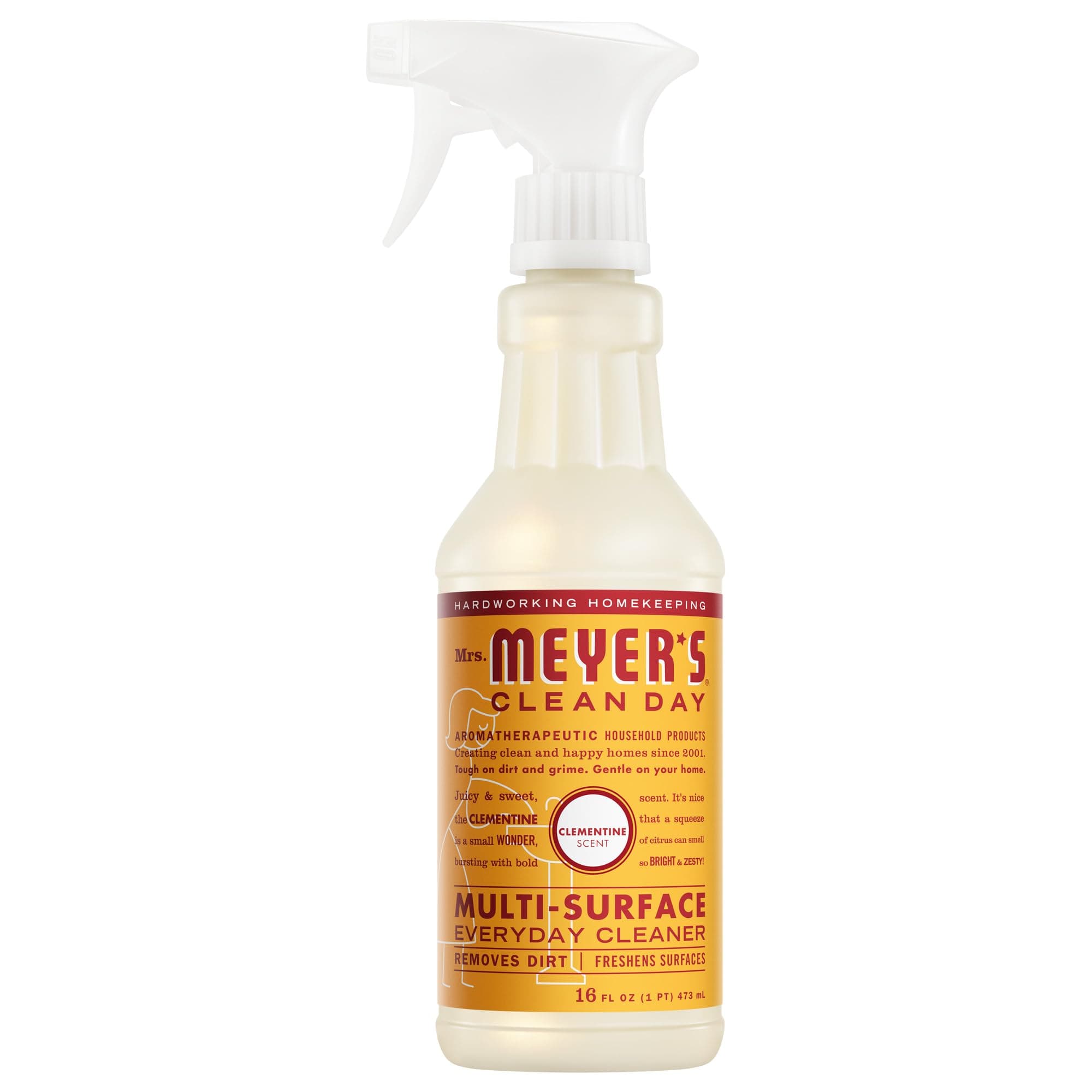 Mrs. MEYER'S CLEAN DAY Multi-Surface Everyday Cleaner, Clementine Scent, 16 Fl Oz Bottle