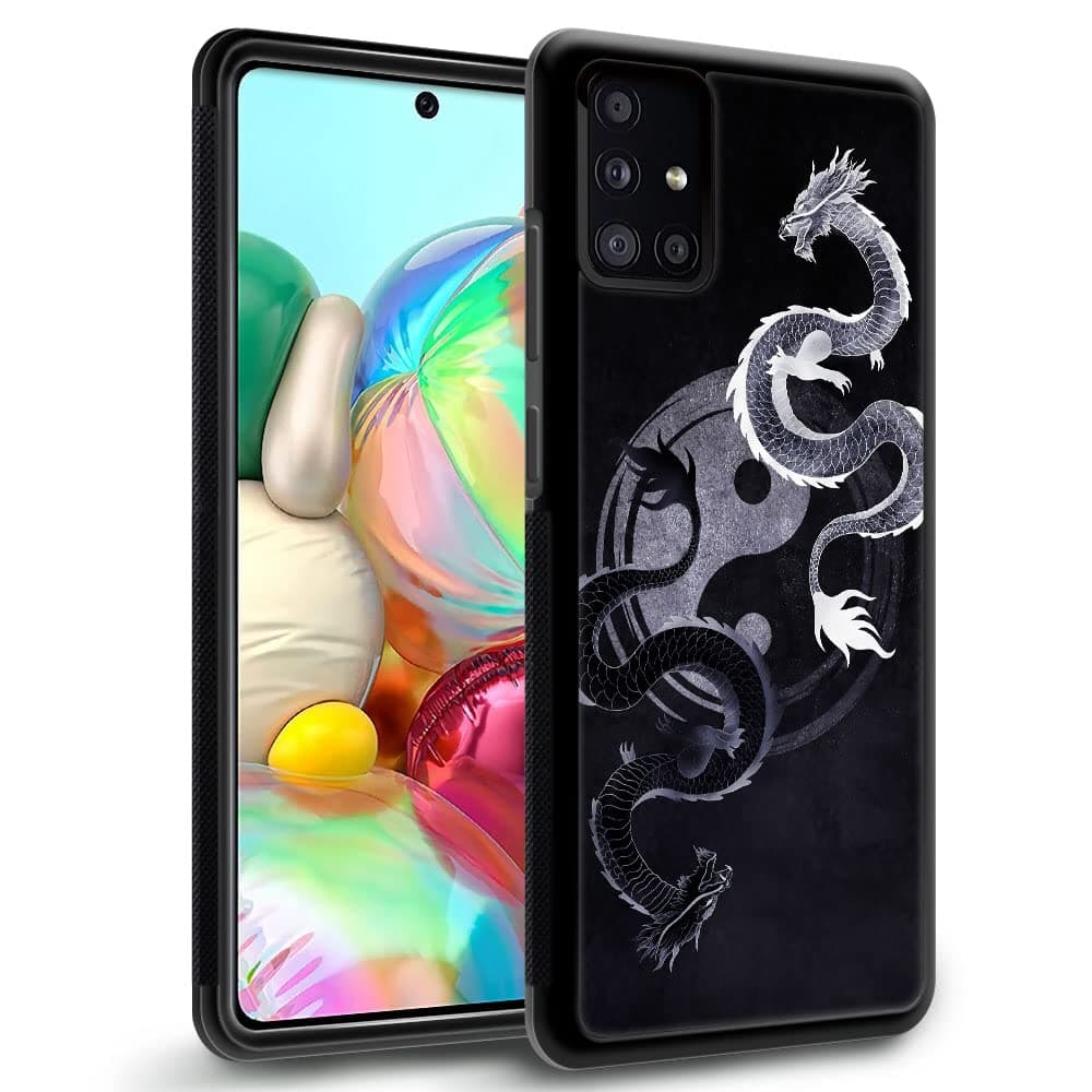 Pinsheng Case Compatible with Samsung Galaxy A51,Tai Chi Dragon Phone Covers for Men/Women,Soft Silicone Rubber Anti-Skid and Shockproof Protective Case for Samsung Galaxy A51 4G